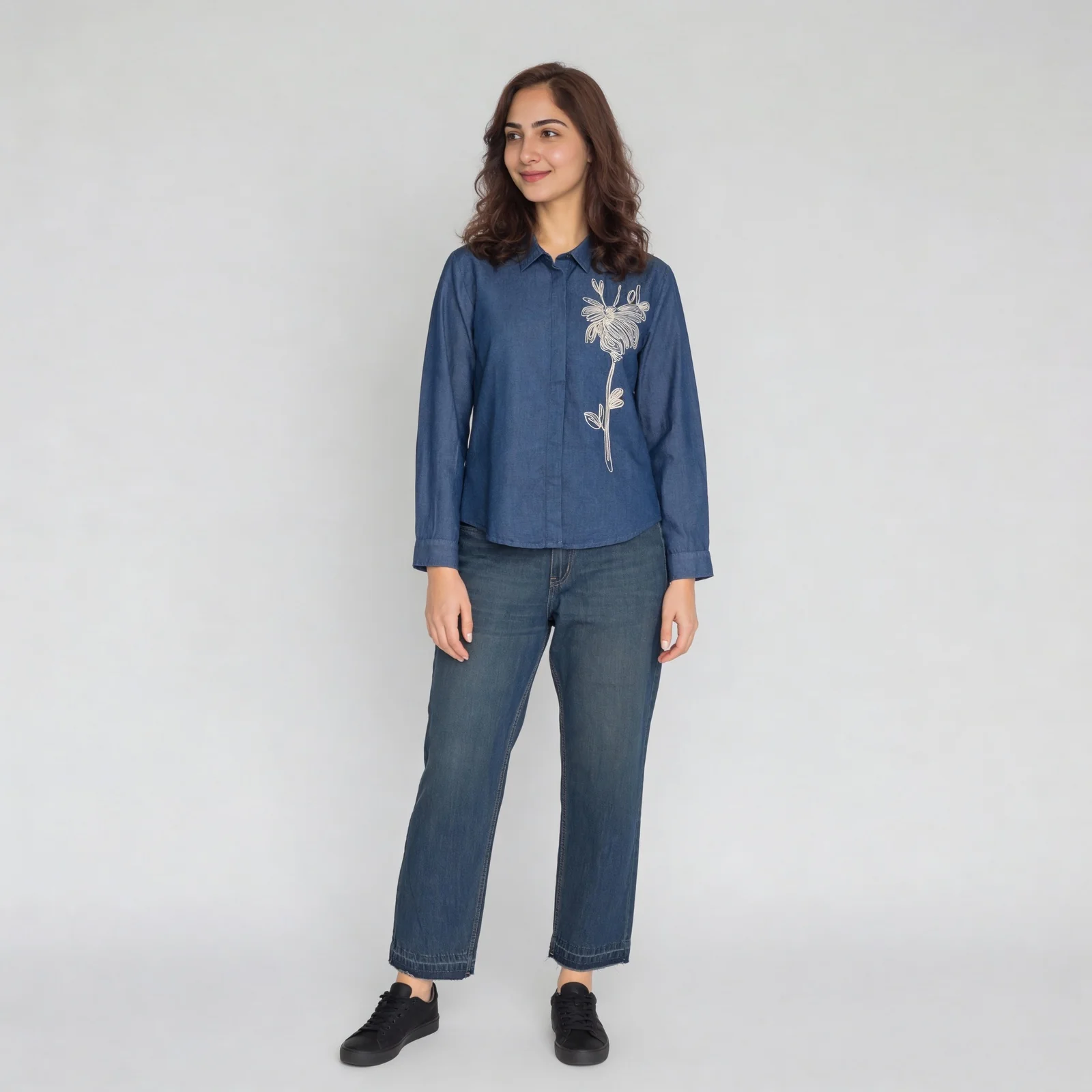 Cotton Embroidered Full Sleeve Shirt