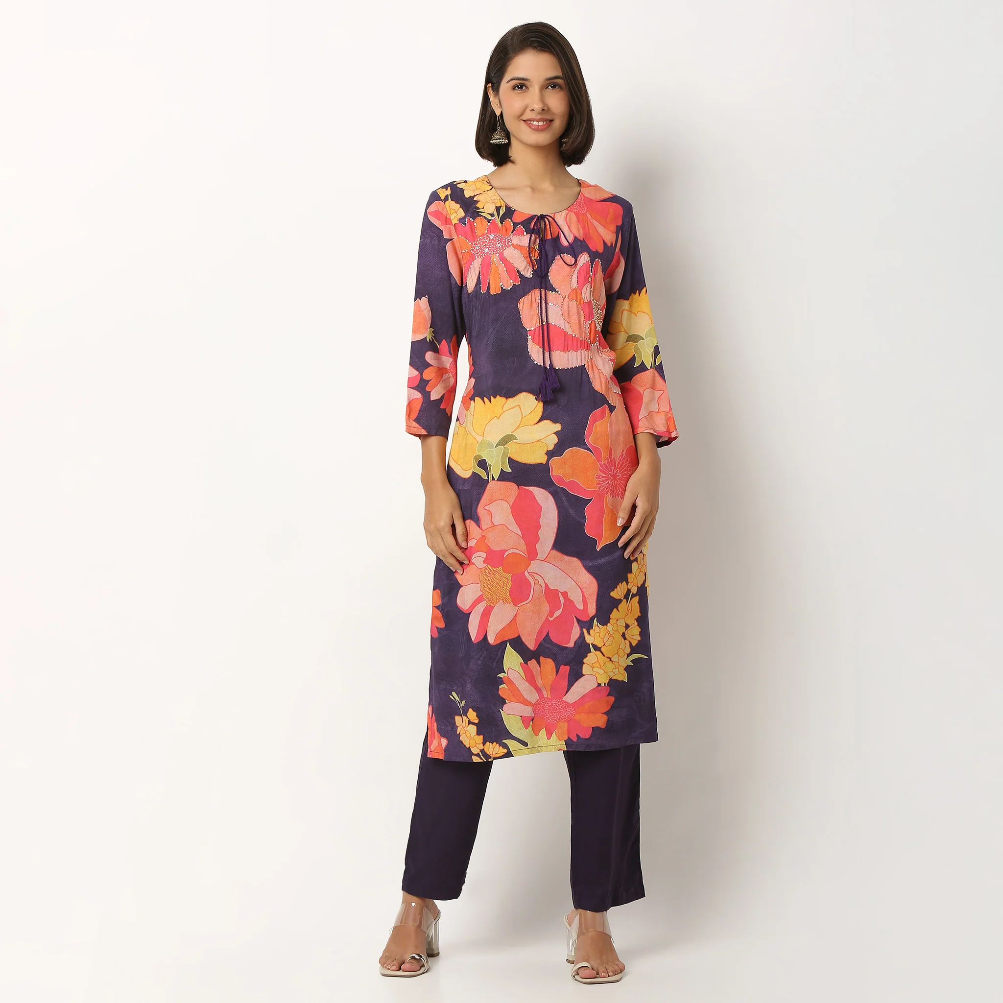 Cotton Printed Kurta With Pant Set - Image 2