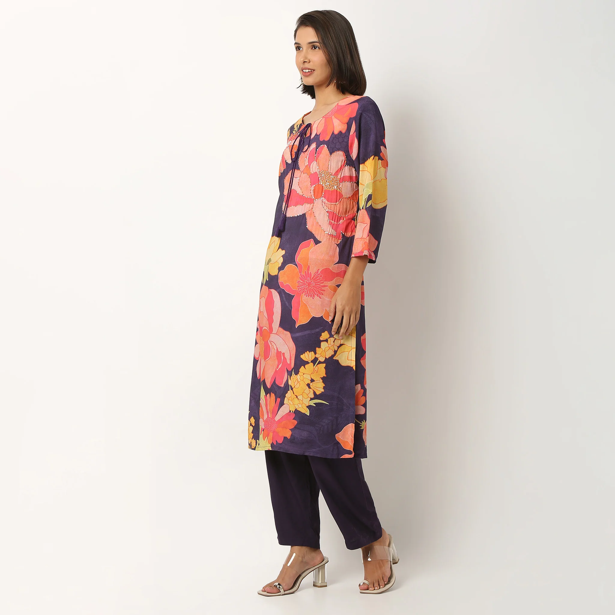 Cotton Printed Kurta With Pant Set - Image 5
