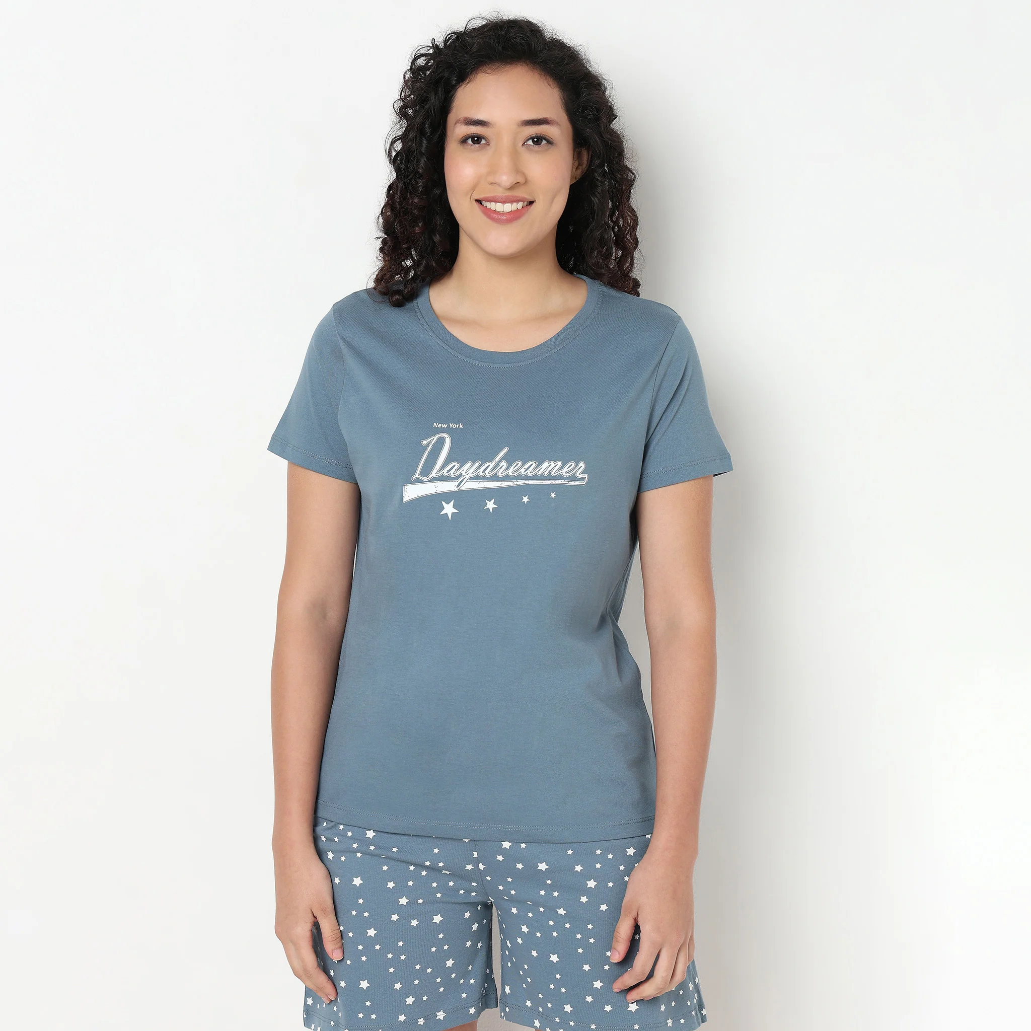 Cotton Printed Sleepwear T-Shirt - Image 2