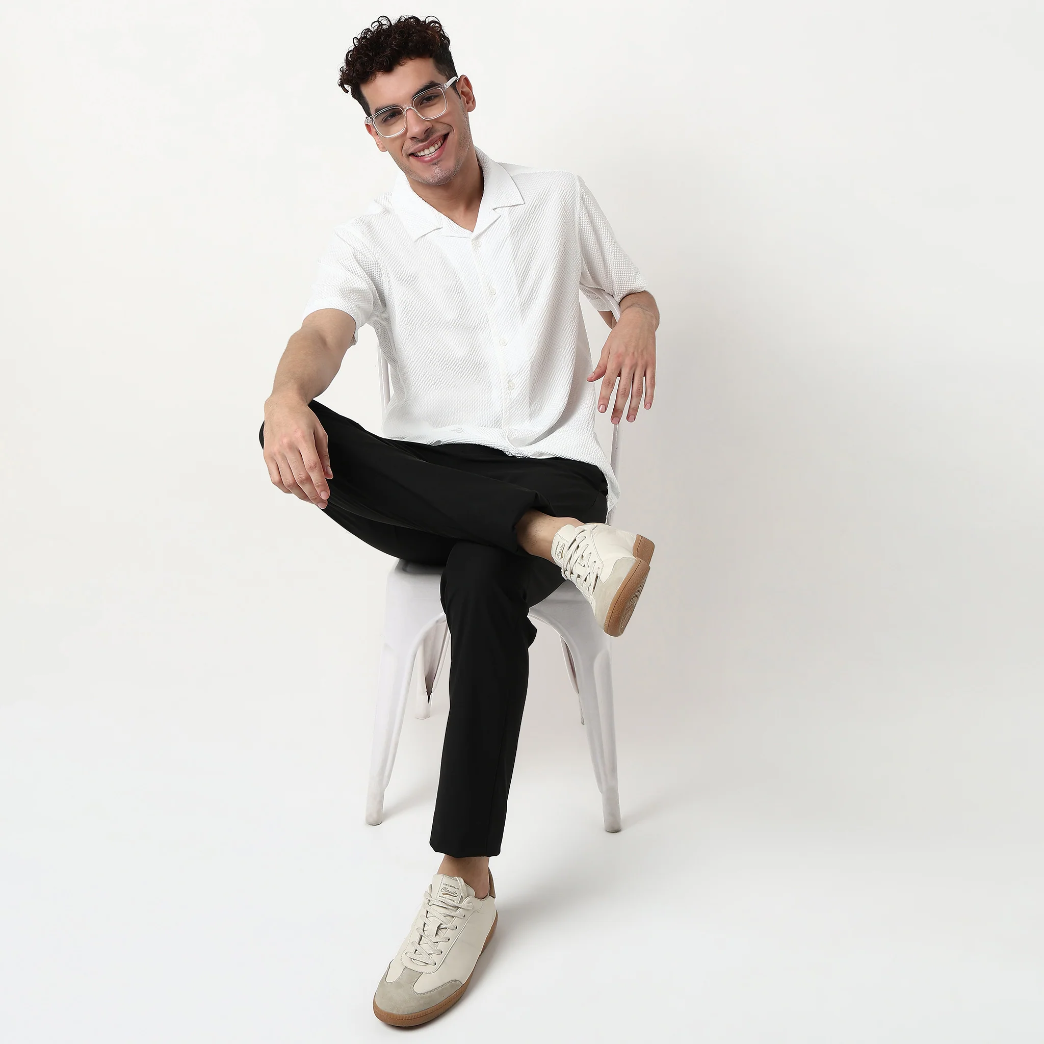 Cotton Structured Camp Collar Shirt - Image 6
