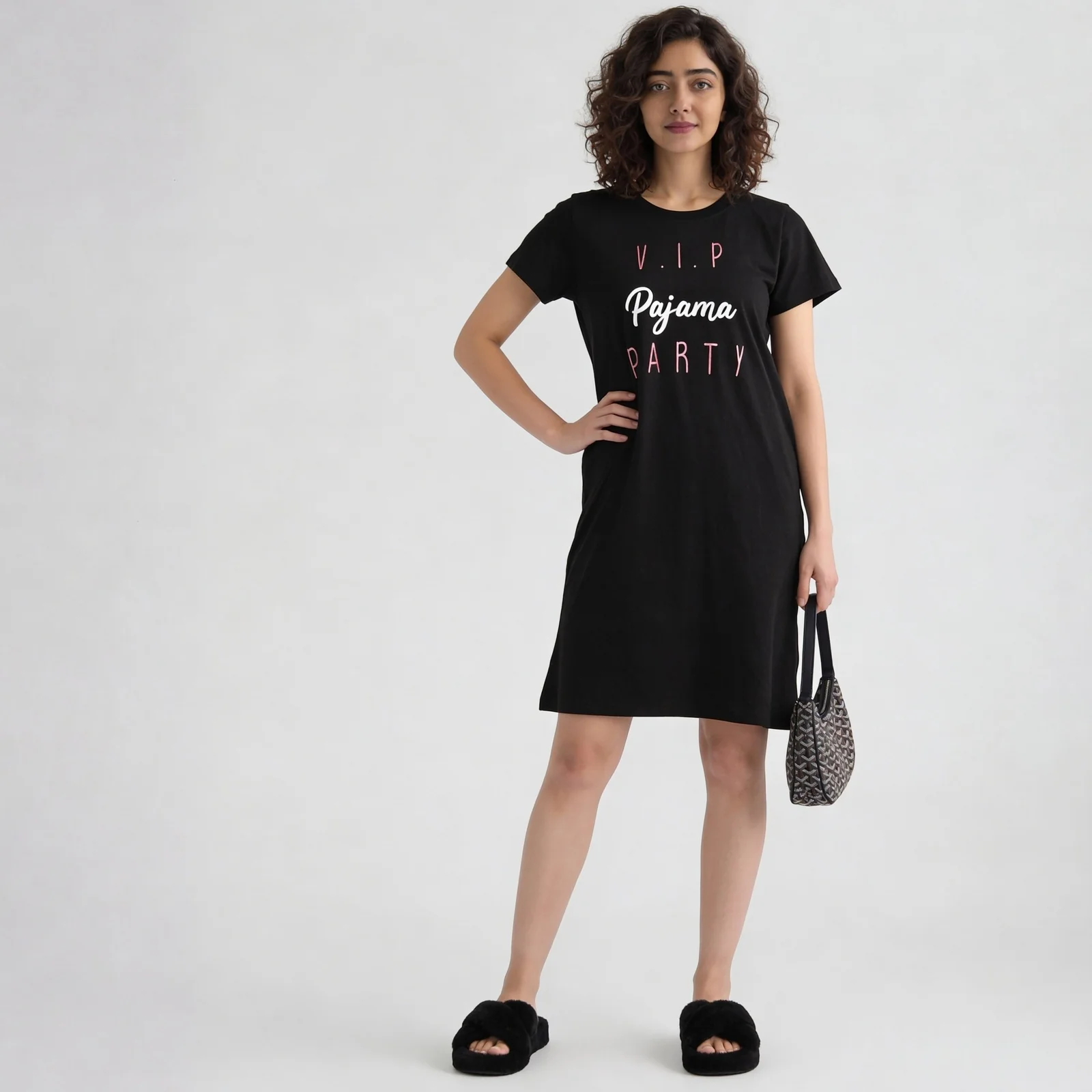 Cotton Graphic Short Gown