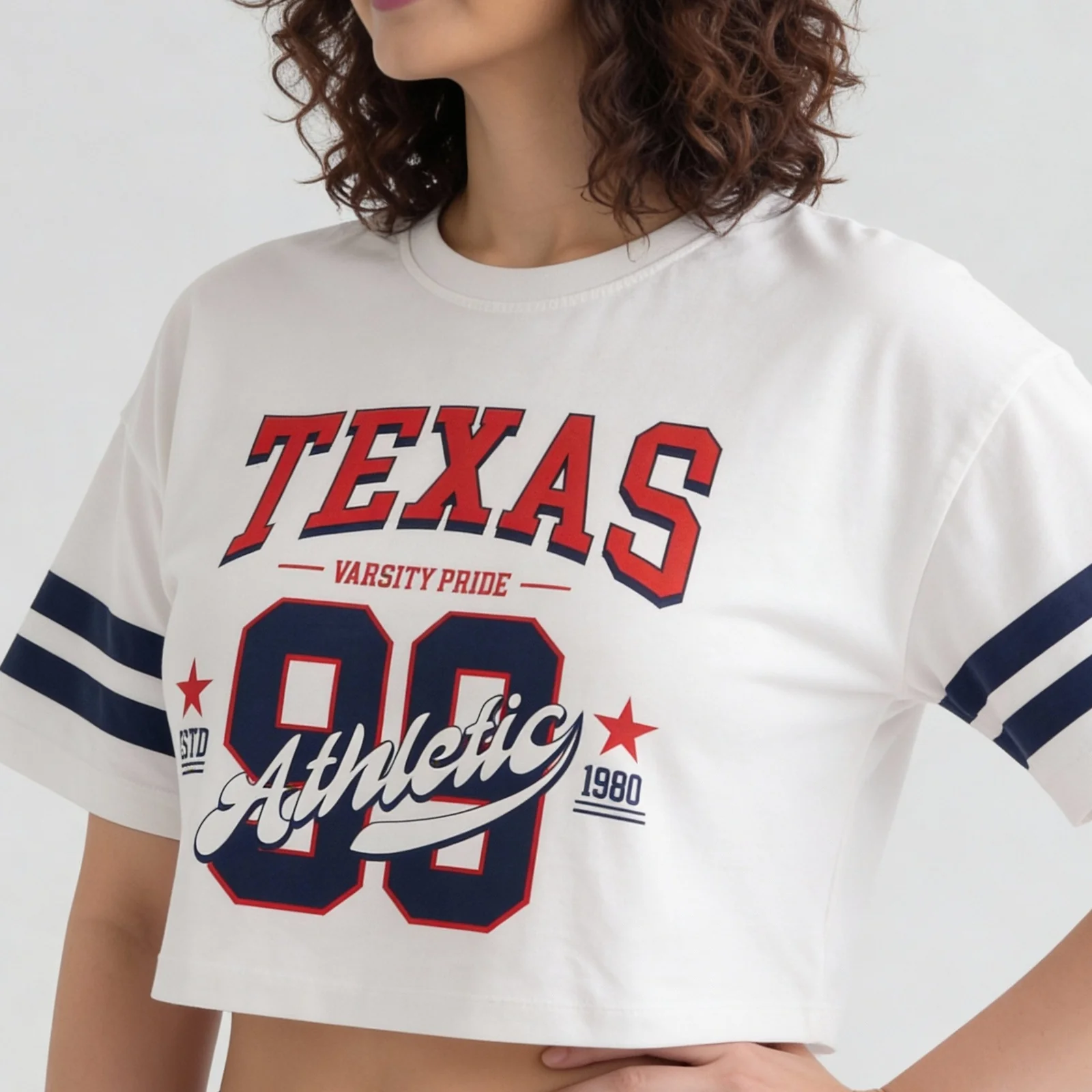 Cotton Graphic Boxy Fit Crop T-Shirt - Image 4