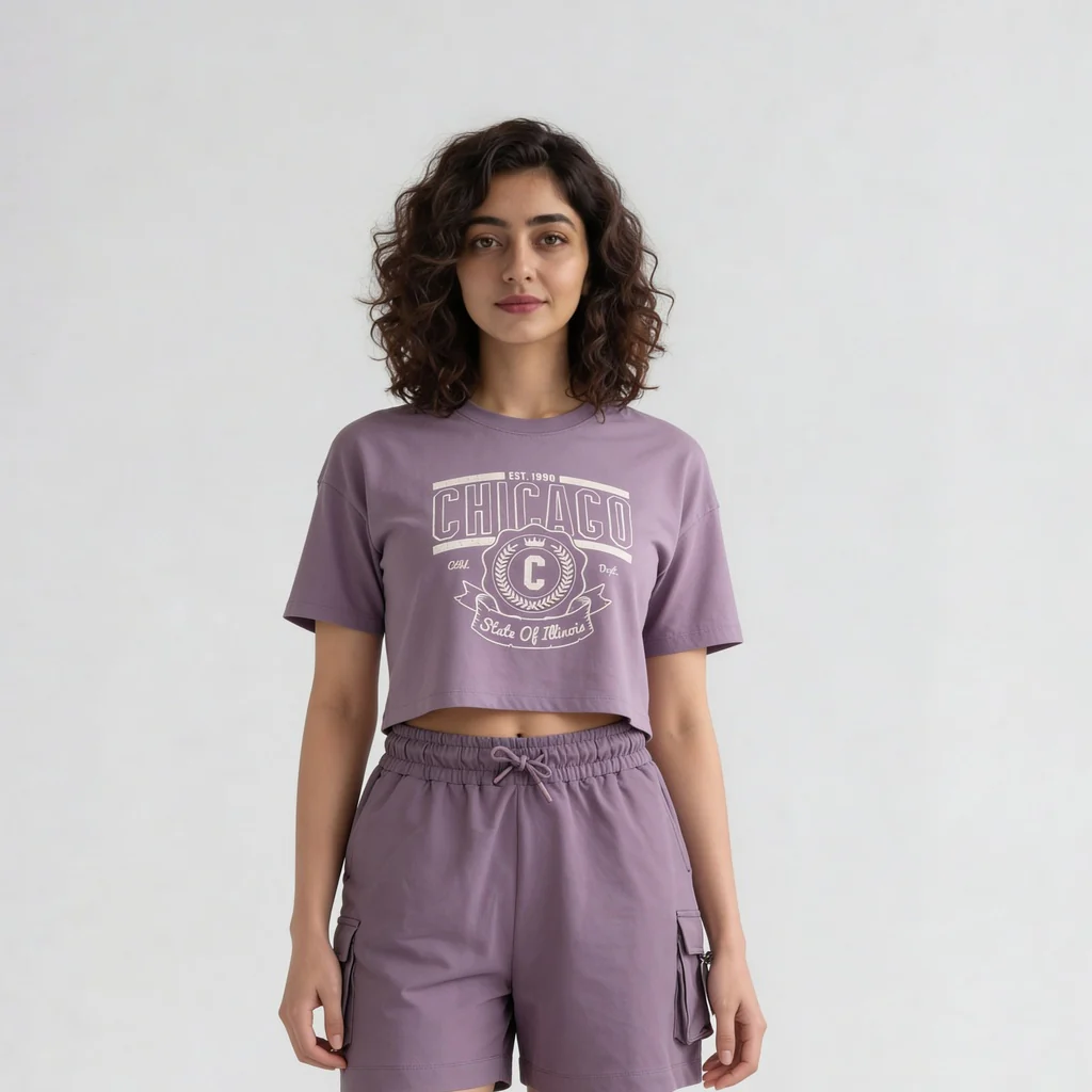 Cotton Graphic Crew Neck Boxy T-Shirt - Image 2