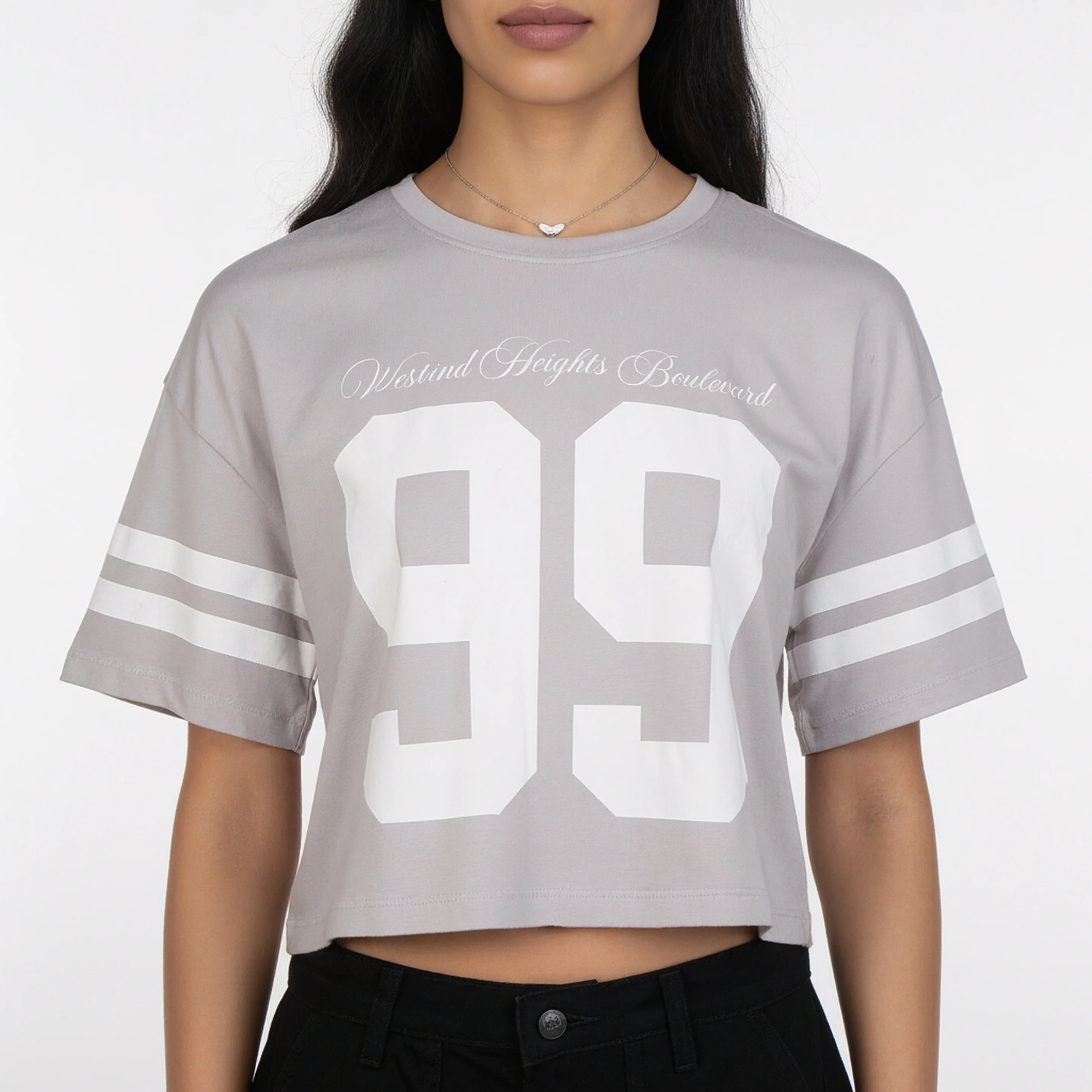 Cotton Graphic Crop Boxy T-Shirt - Image 4