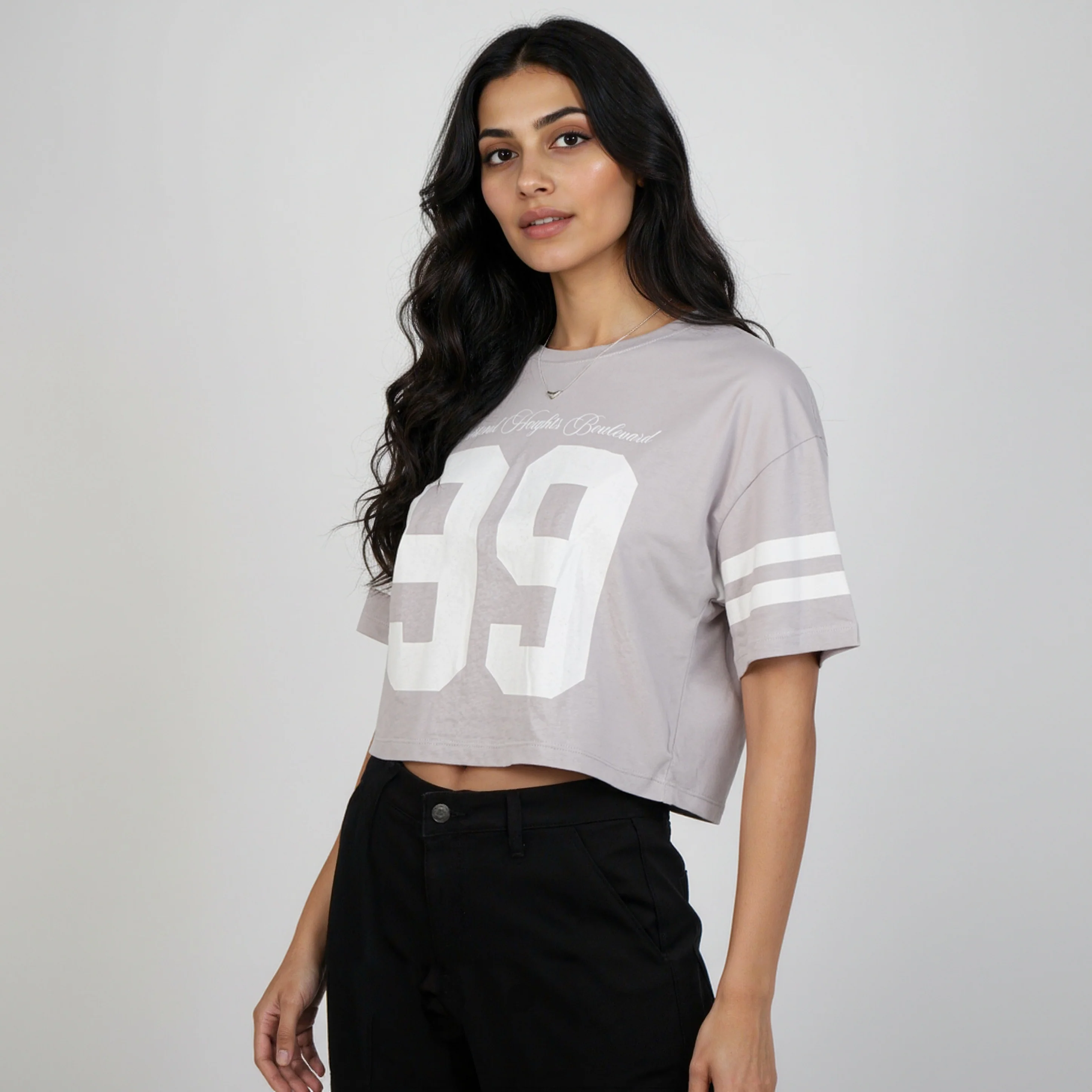 Cotton Graphic Crop Boxy T-Shirt - Image 5