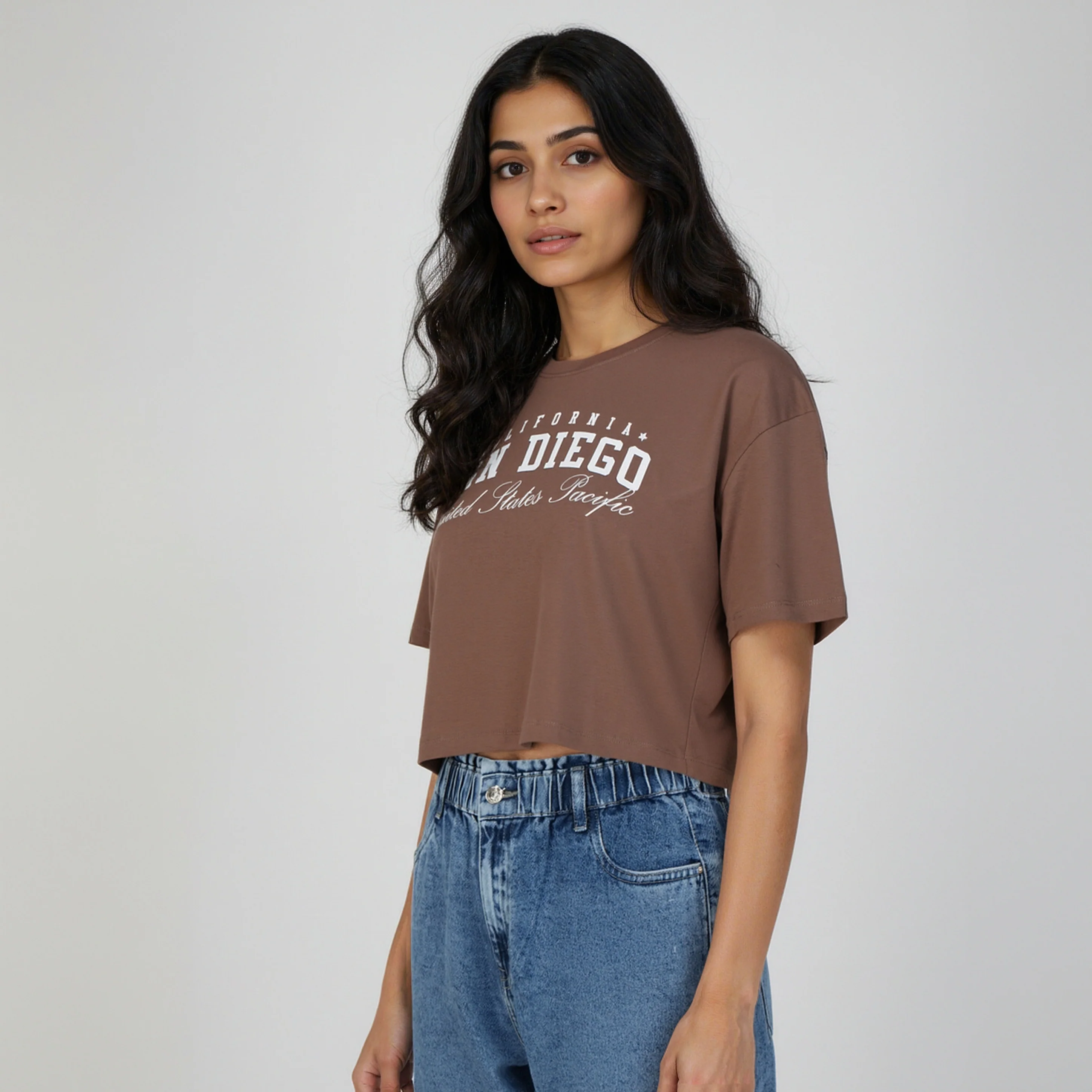 Cotton Graphic Crop Boxy T-Shirt - Image 5