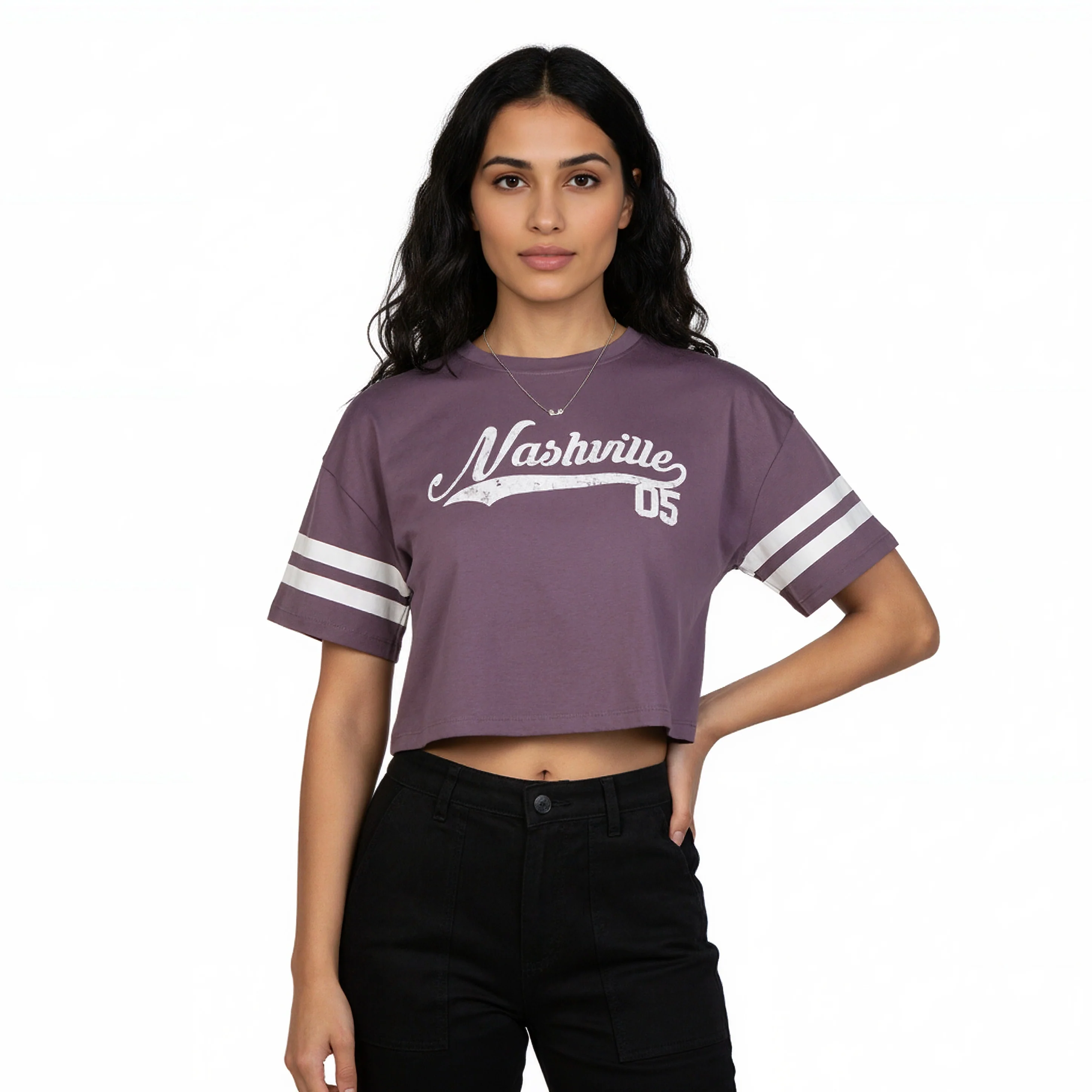 Cotton Graphic Crop Boxy T-Shirt - Image 2