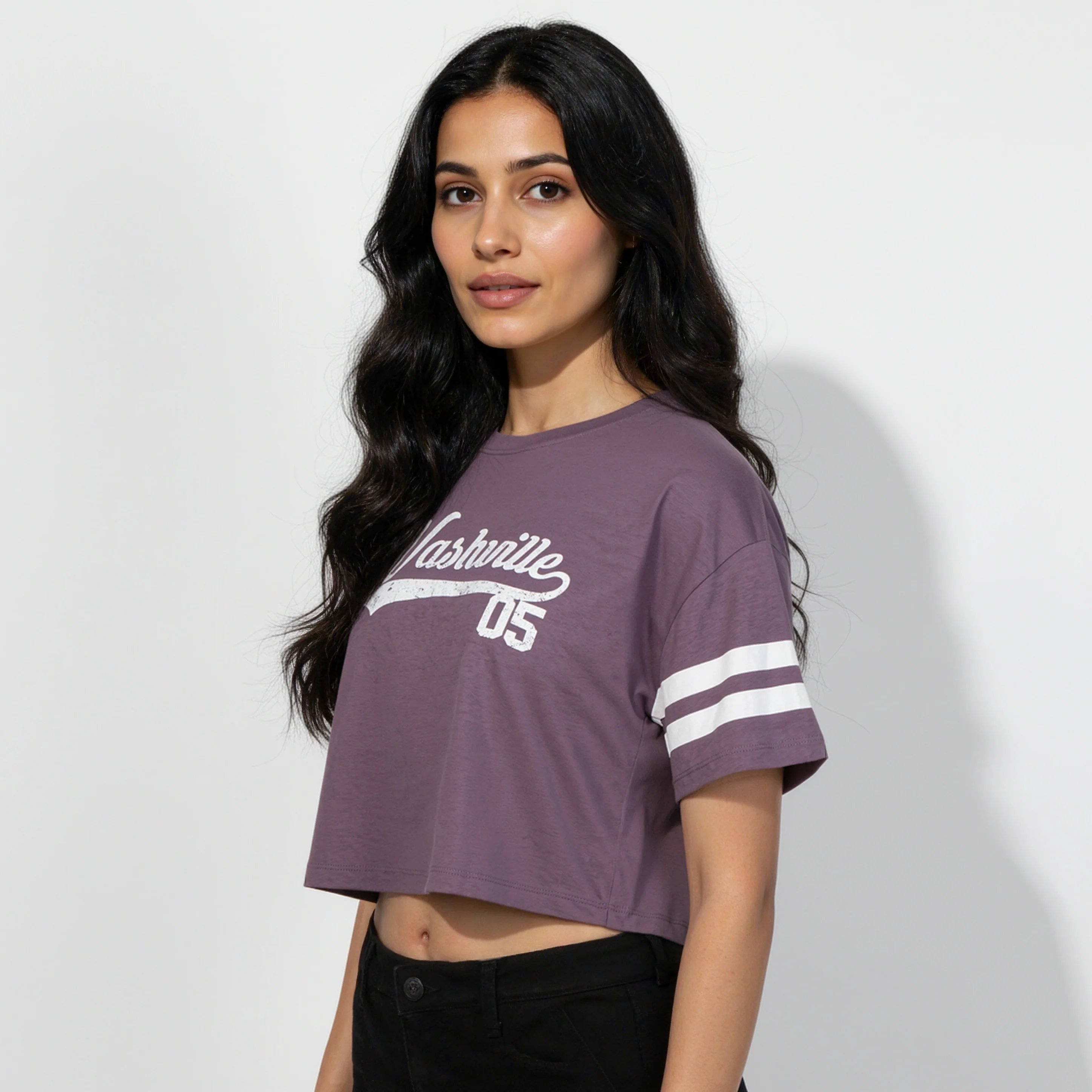 Cotton Graphic Crop Boxy T-Shirt - Image 5