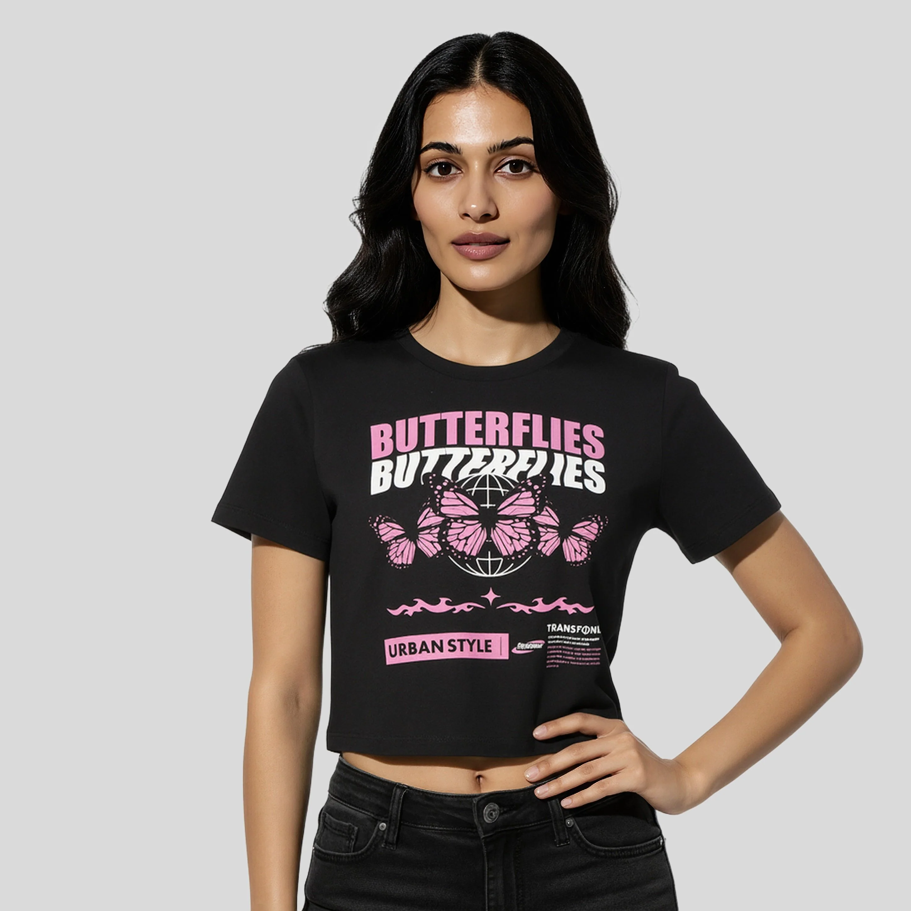 Cotton Graphic Crop T-Shirt - Image 2