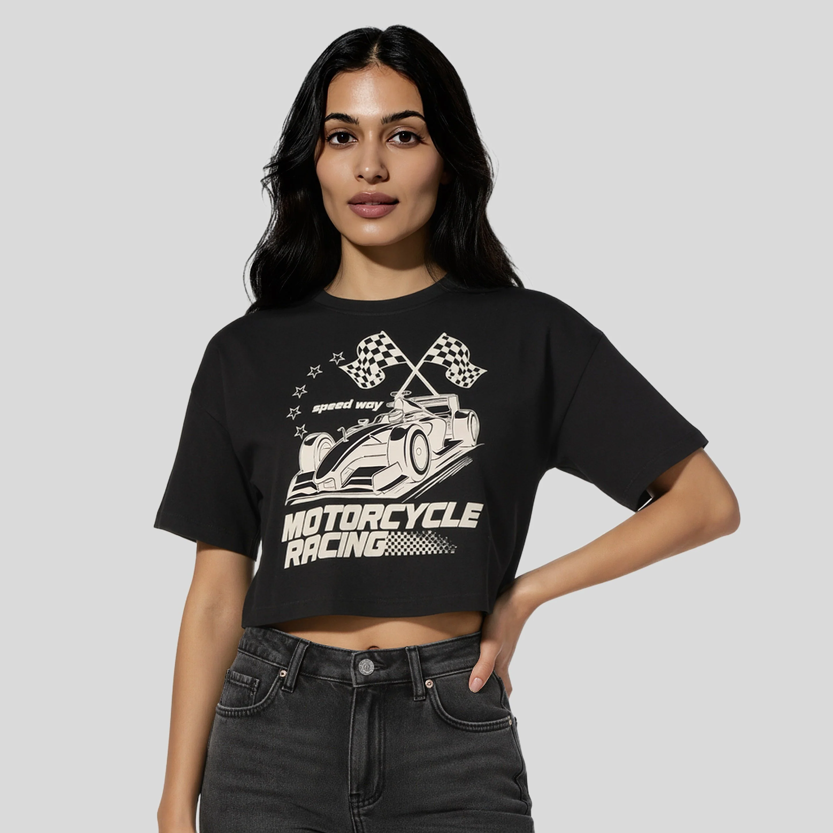 Cotton Graphic Crop T-Shirt - Image 2