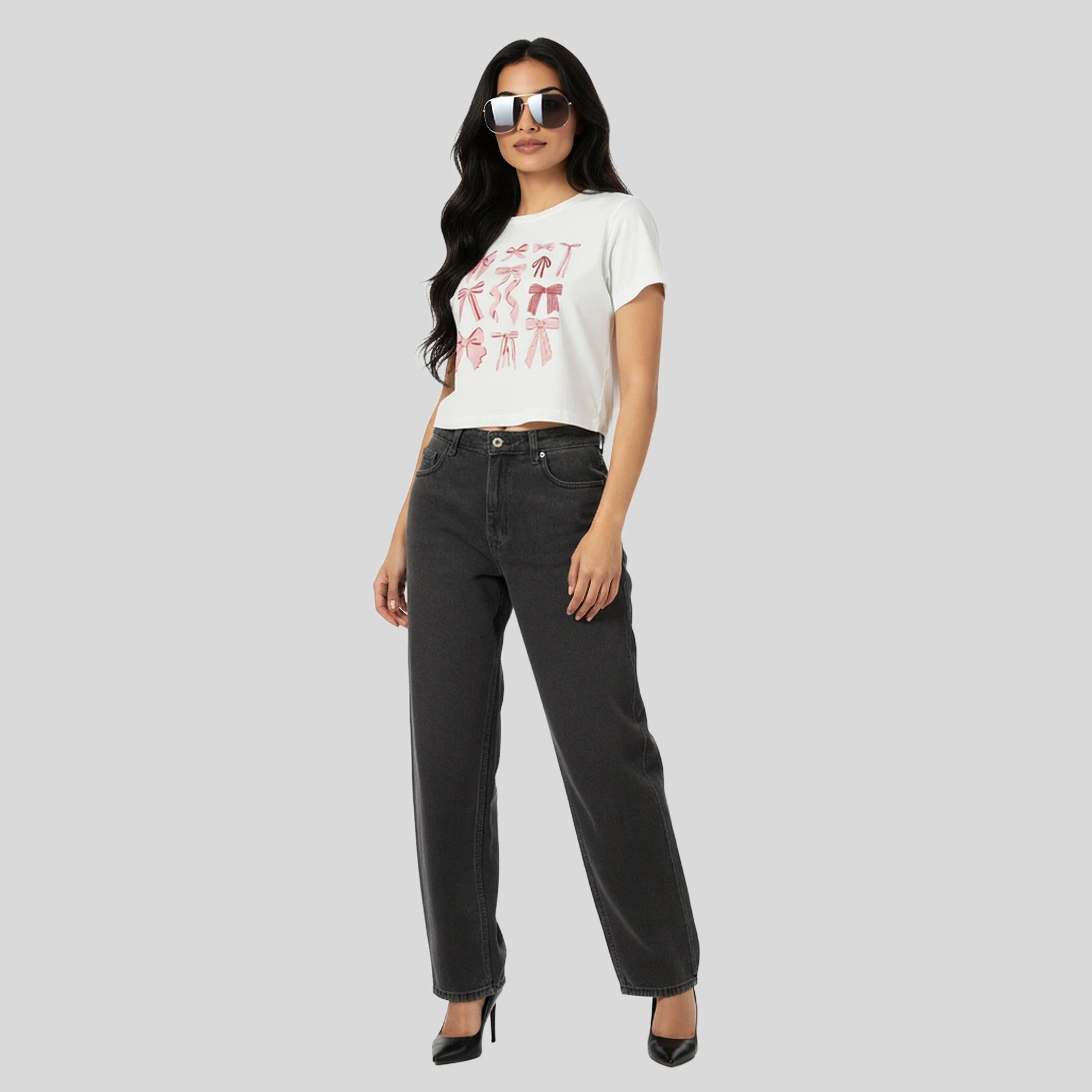 Cotton Graphic Crop T-Shirt