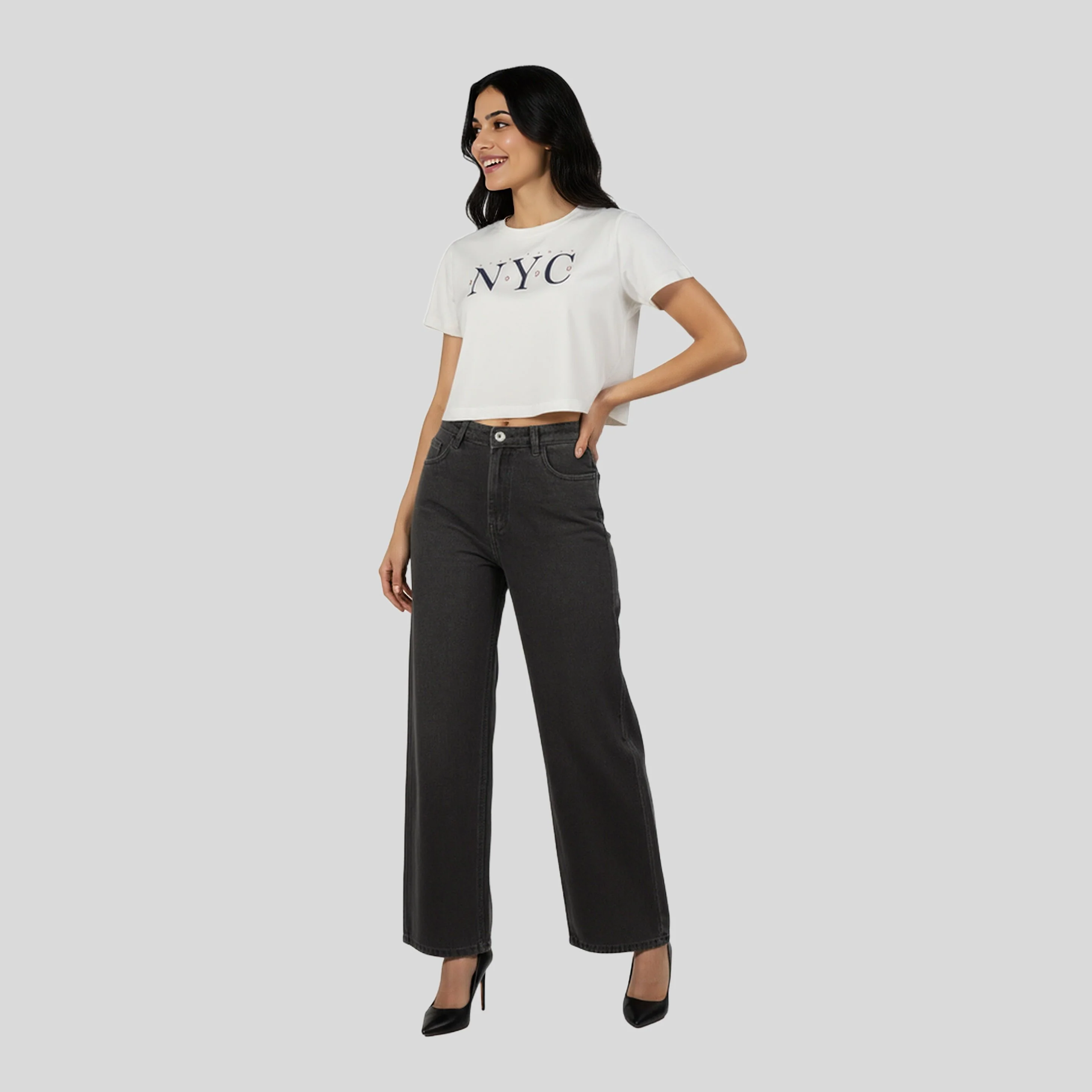 Cotton Graphic Crop T-Shirt
