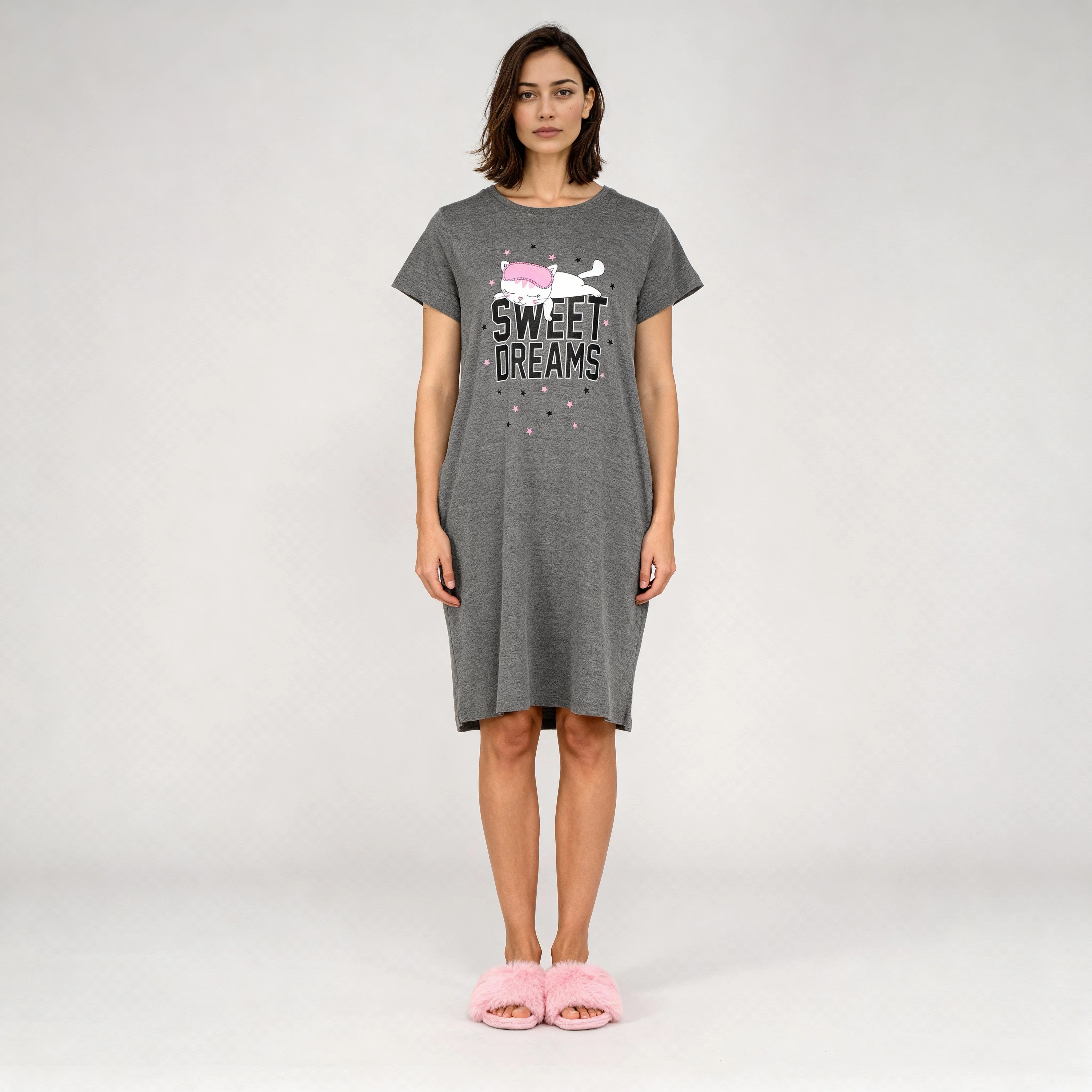 Cotton Graphic Short Gown