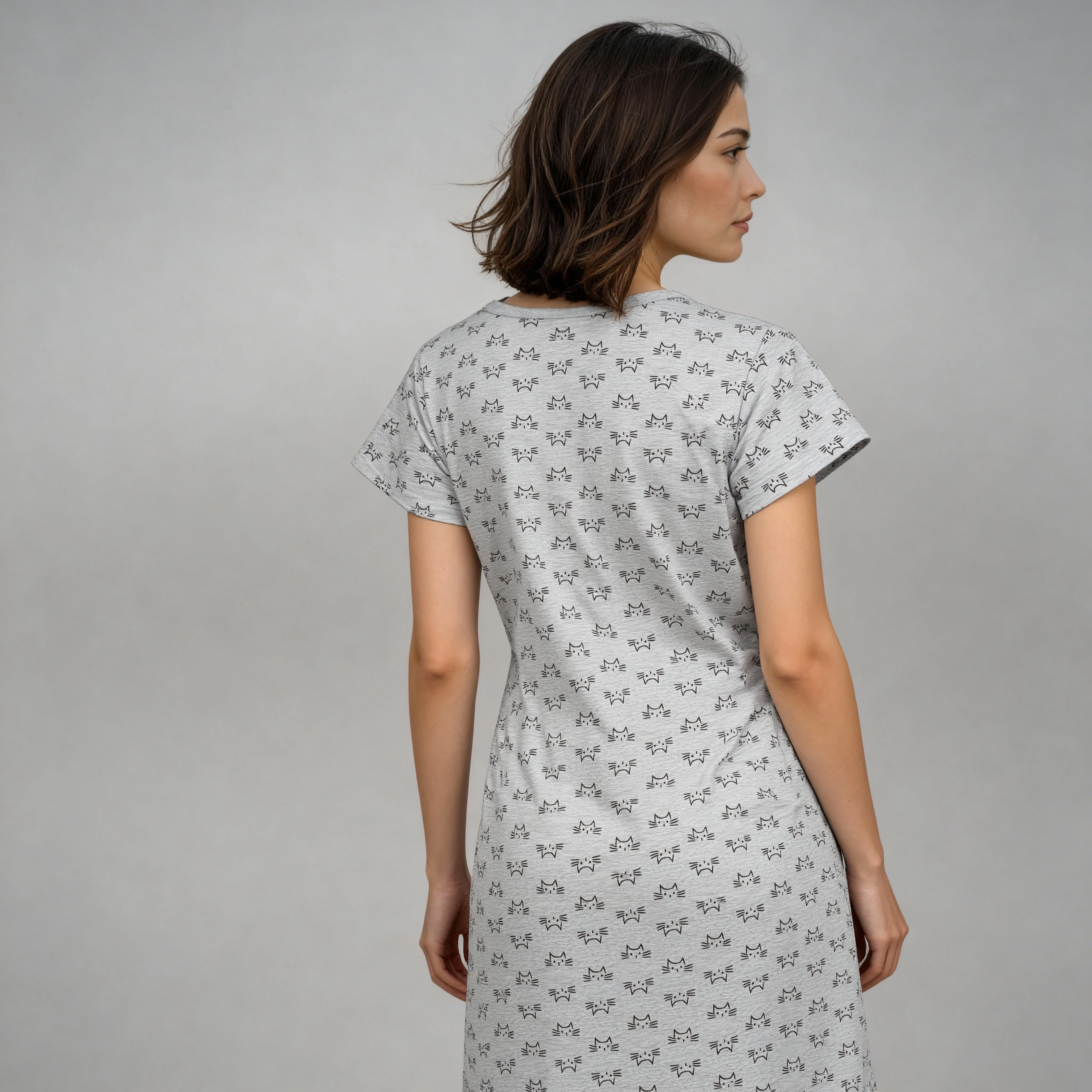 Cotton Graphic Short Gown - Image 3