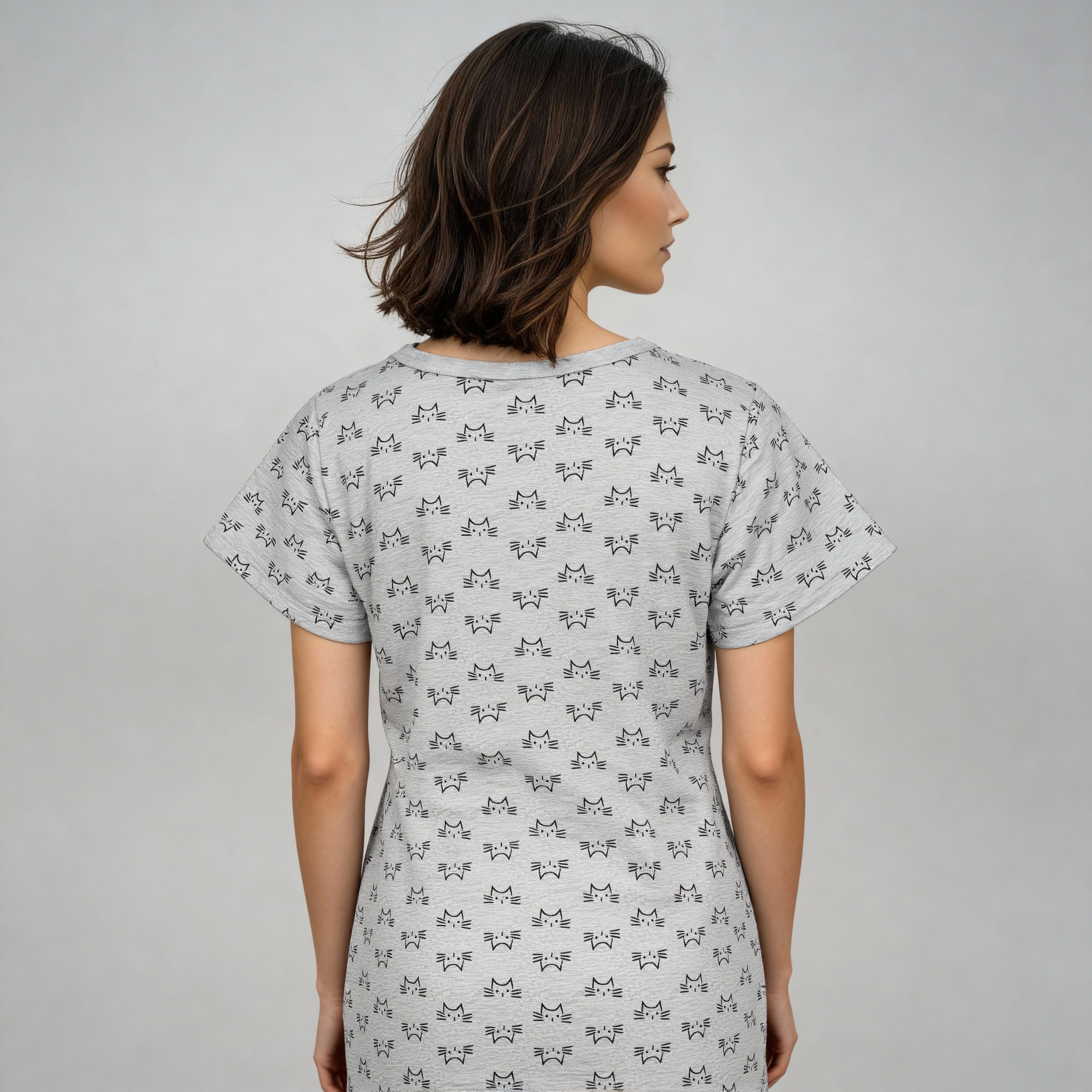 Cotton Graphic Short Gown - Image 5