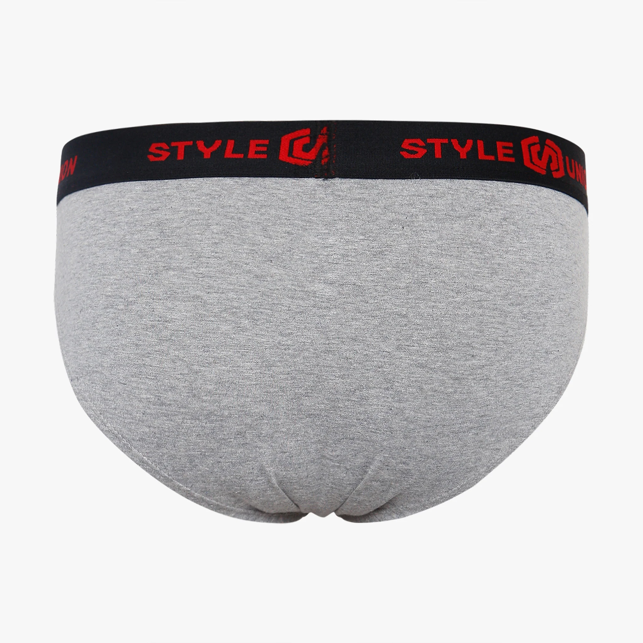 Cotton Grey Melange & Maroon Mens Brief - Image 2