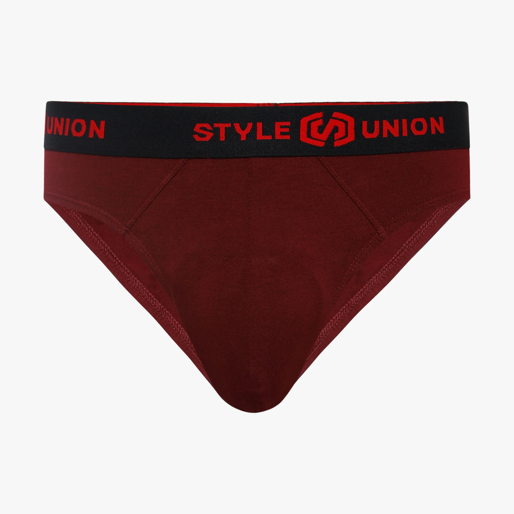 Cotton Grey Melange & Maroon Mens Brief - Image 3