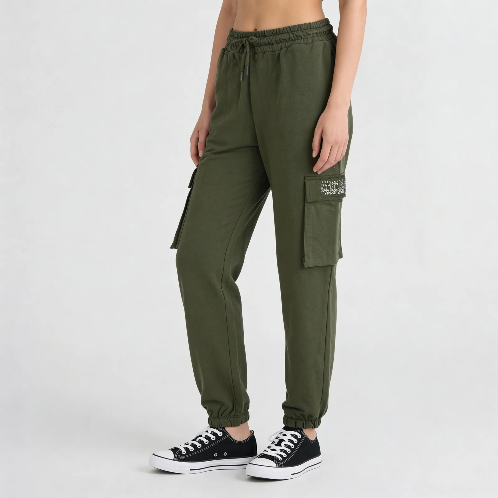 Cotton High Rise Graphic Joggers - Image 5