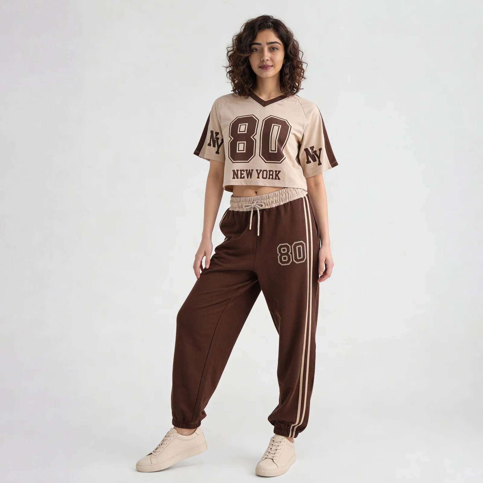 Cotton High Rise Graphic Joggers