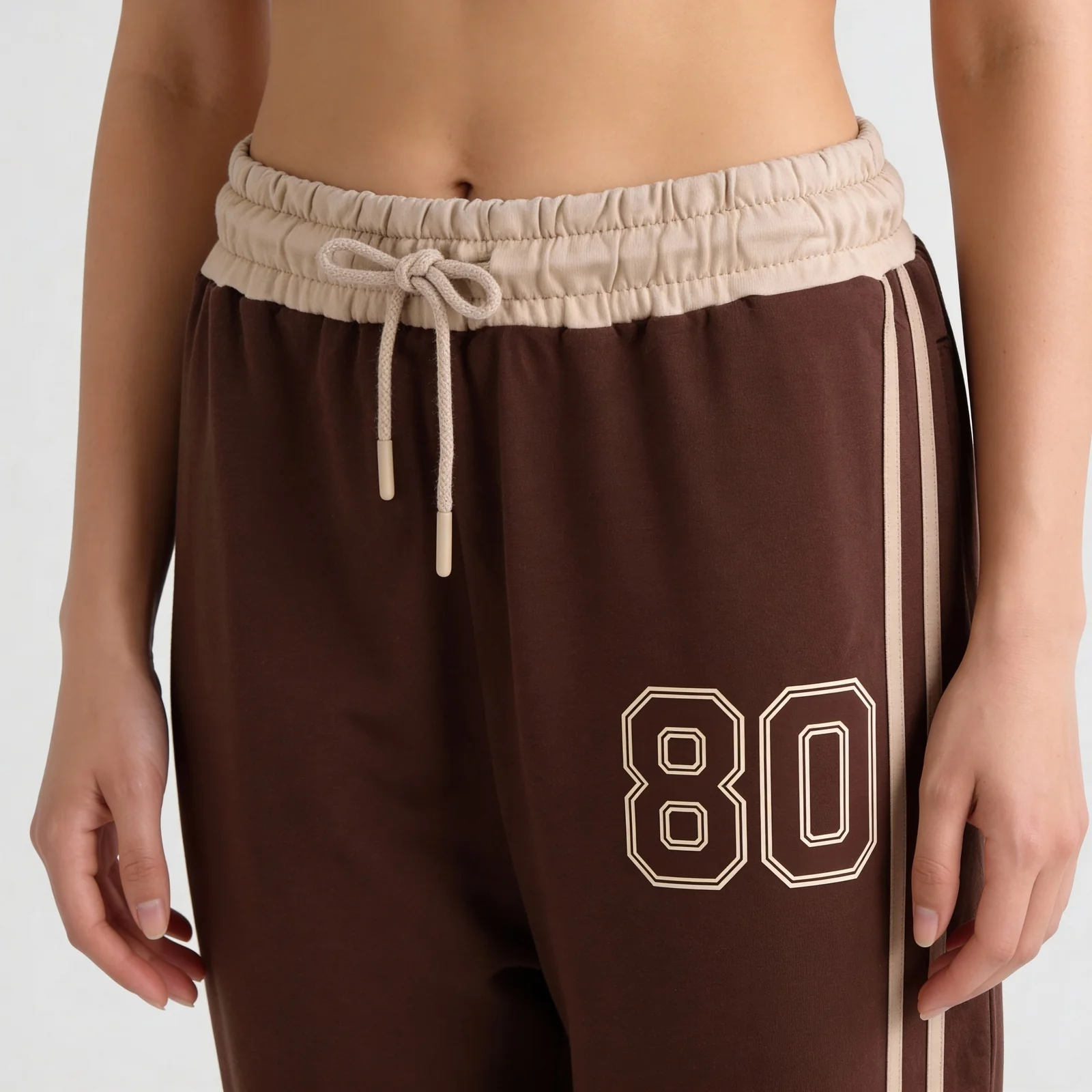 Cotton High Rise Graphic Joggers - Image 4