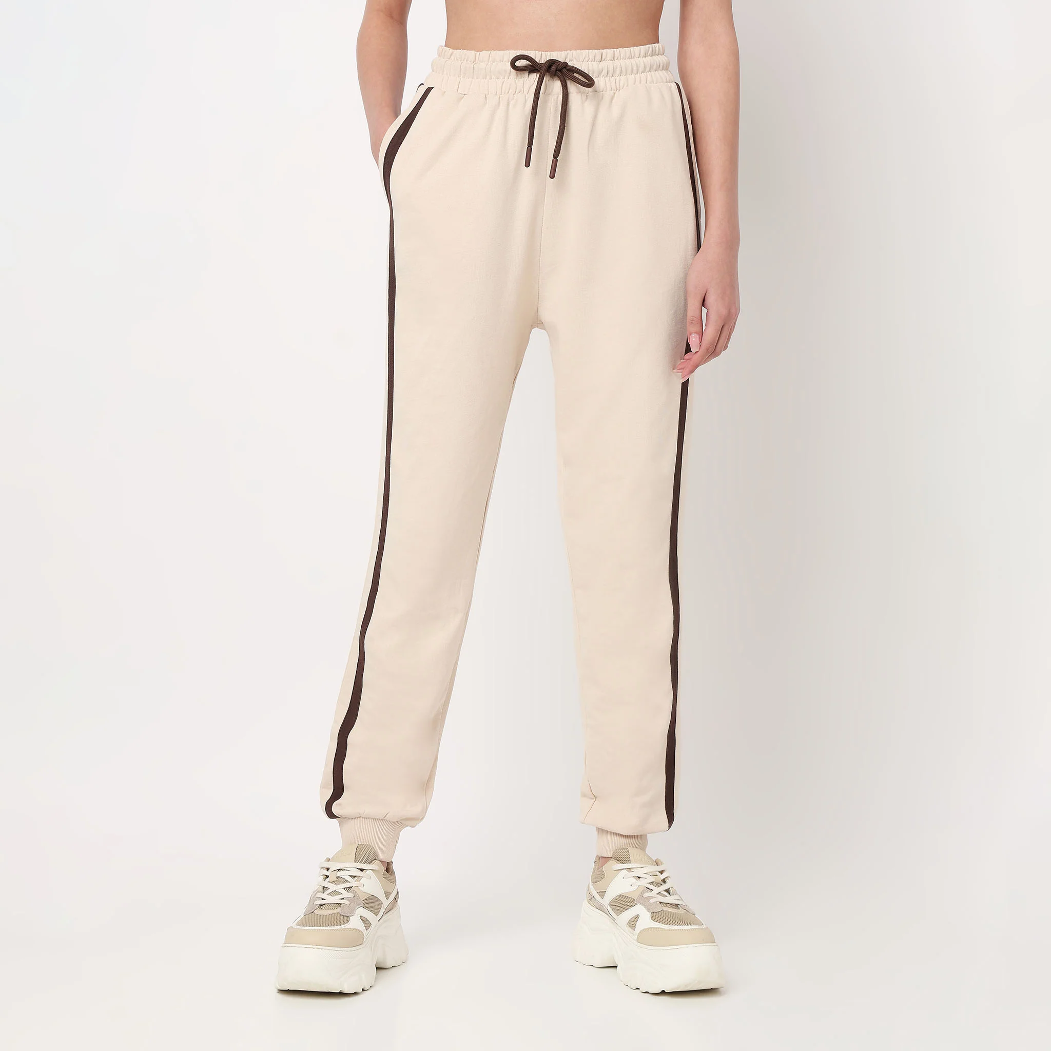 Cotton High Rise Joggers - Image 2