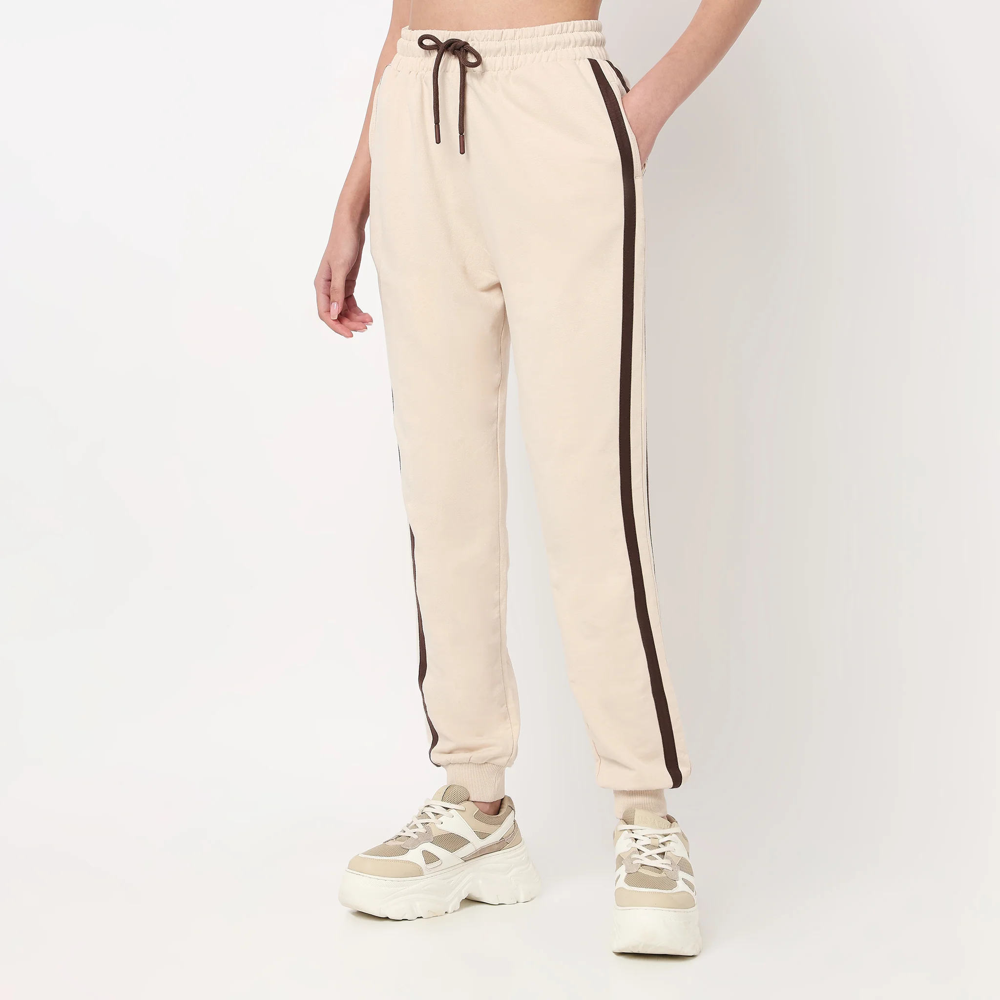 Cotton High Rise Joggers - Image 5