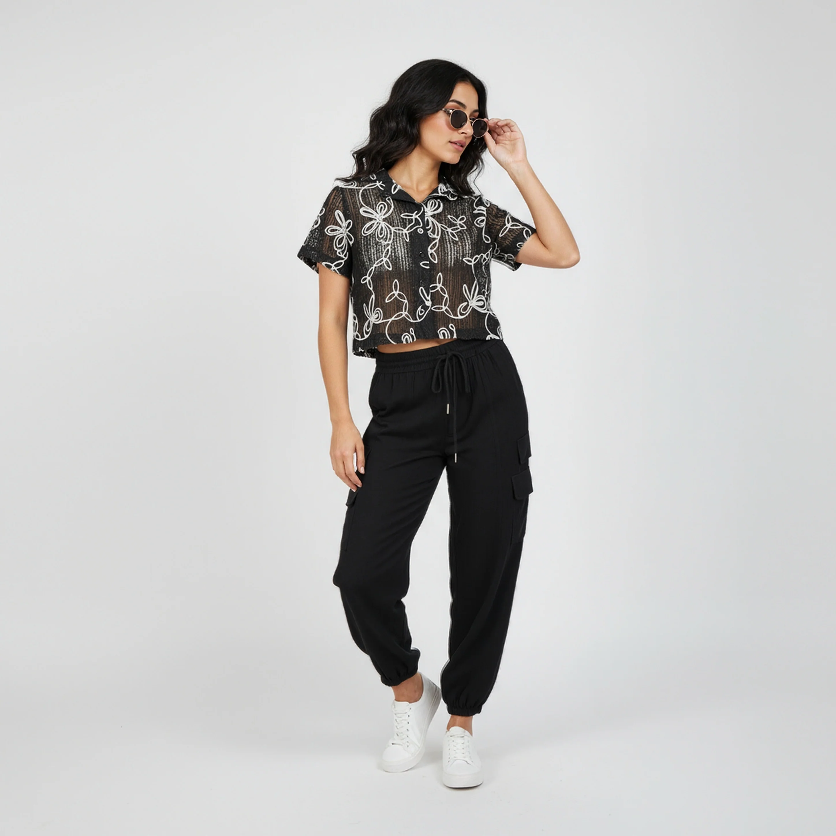 Cotton High Rise Joggers