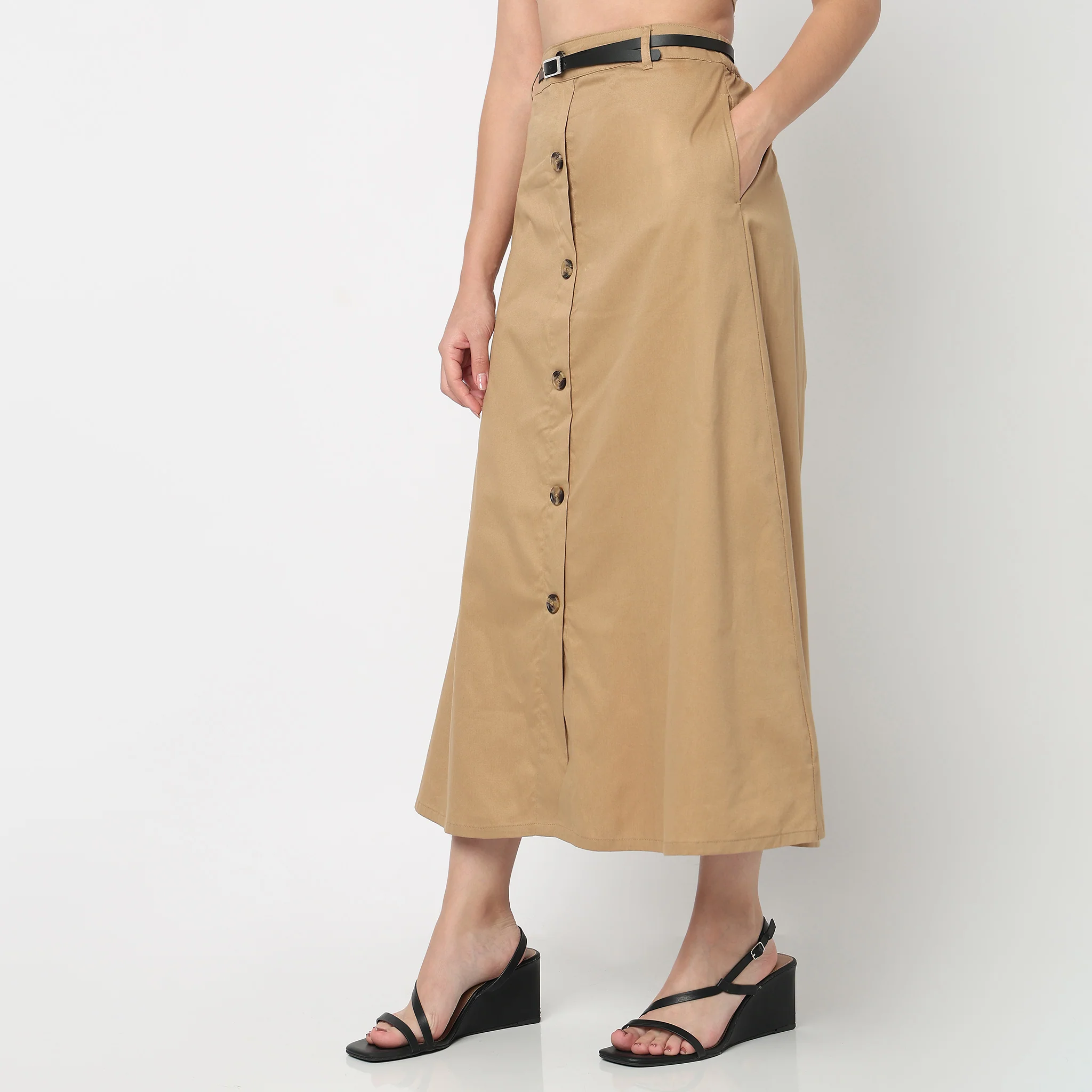 Cotton High Rise Skirt - Image 5