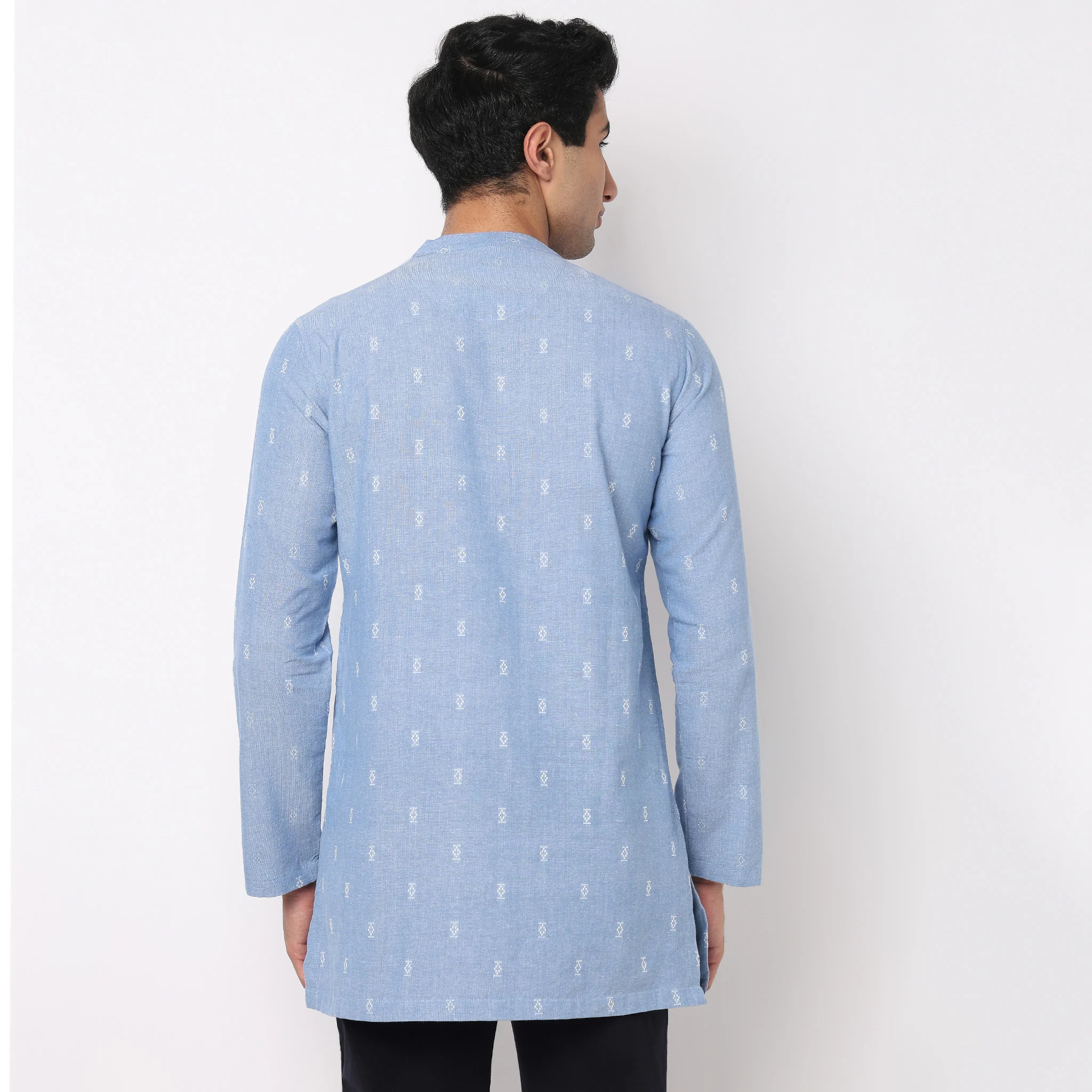 Cotton Jacquard Short Kurta - Image 3