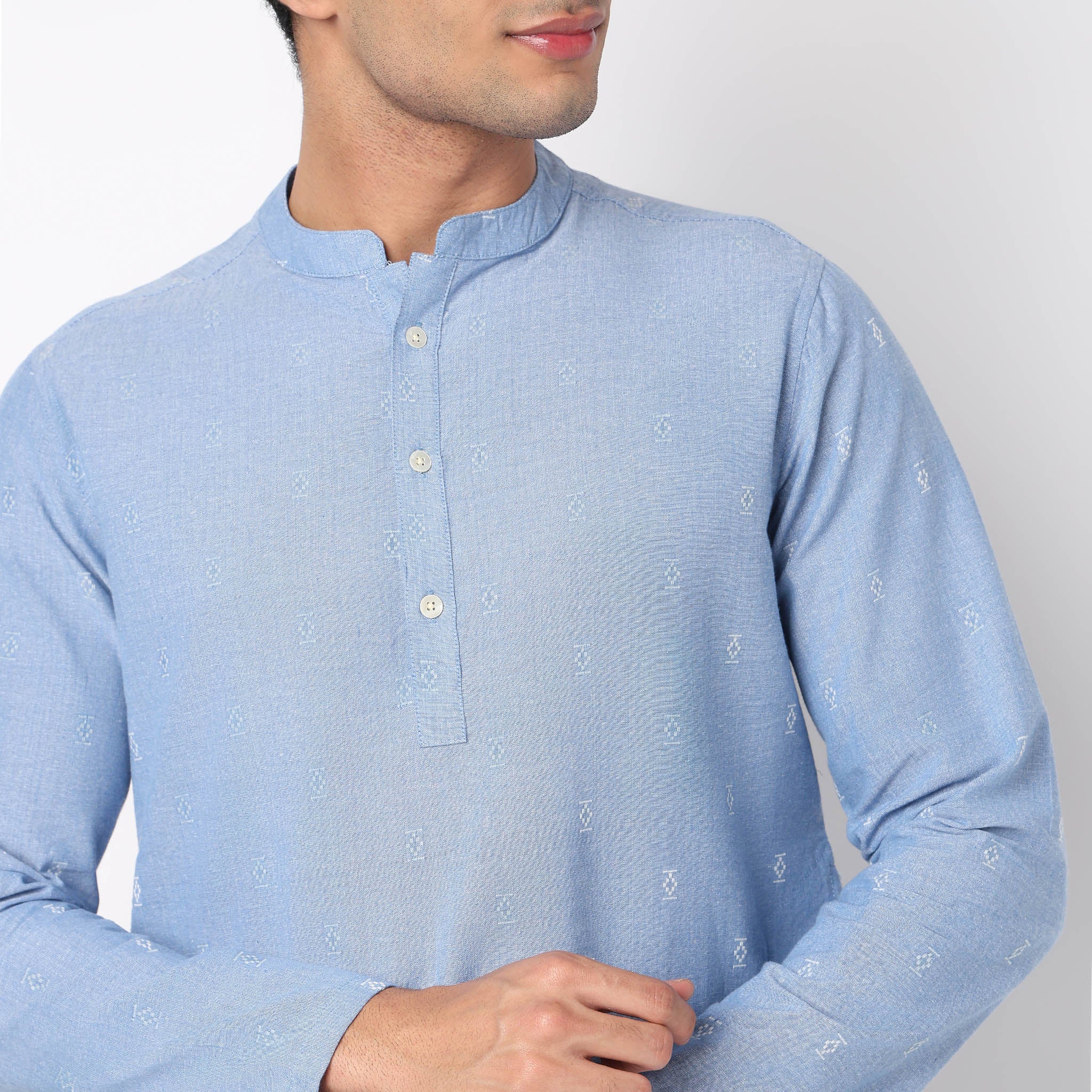 Cotton Jacquard Short Kurta - Image 4