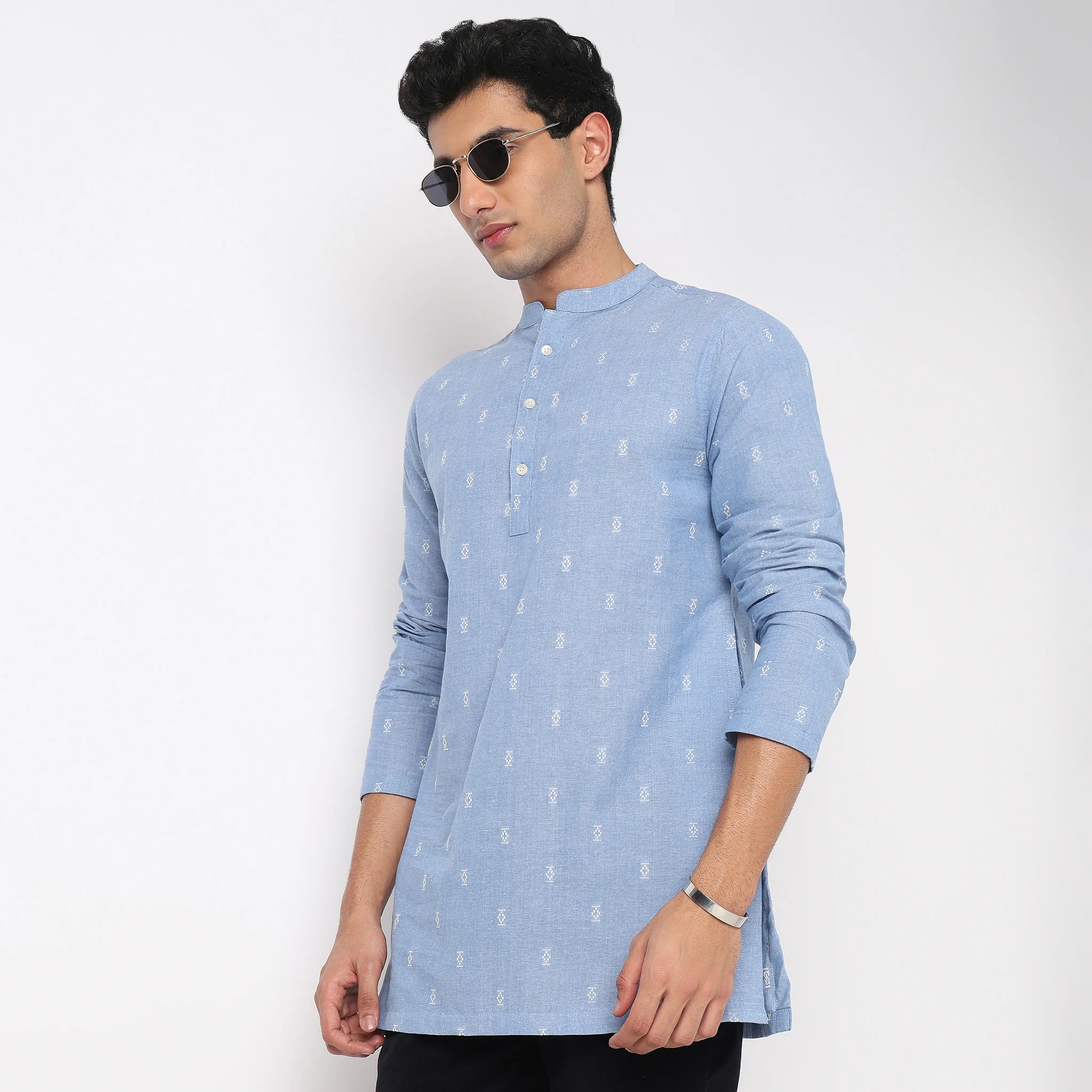 Cotton Jacquard Short Kurta - Image 5