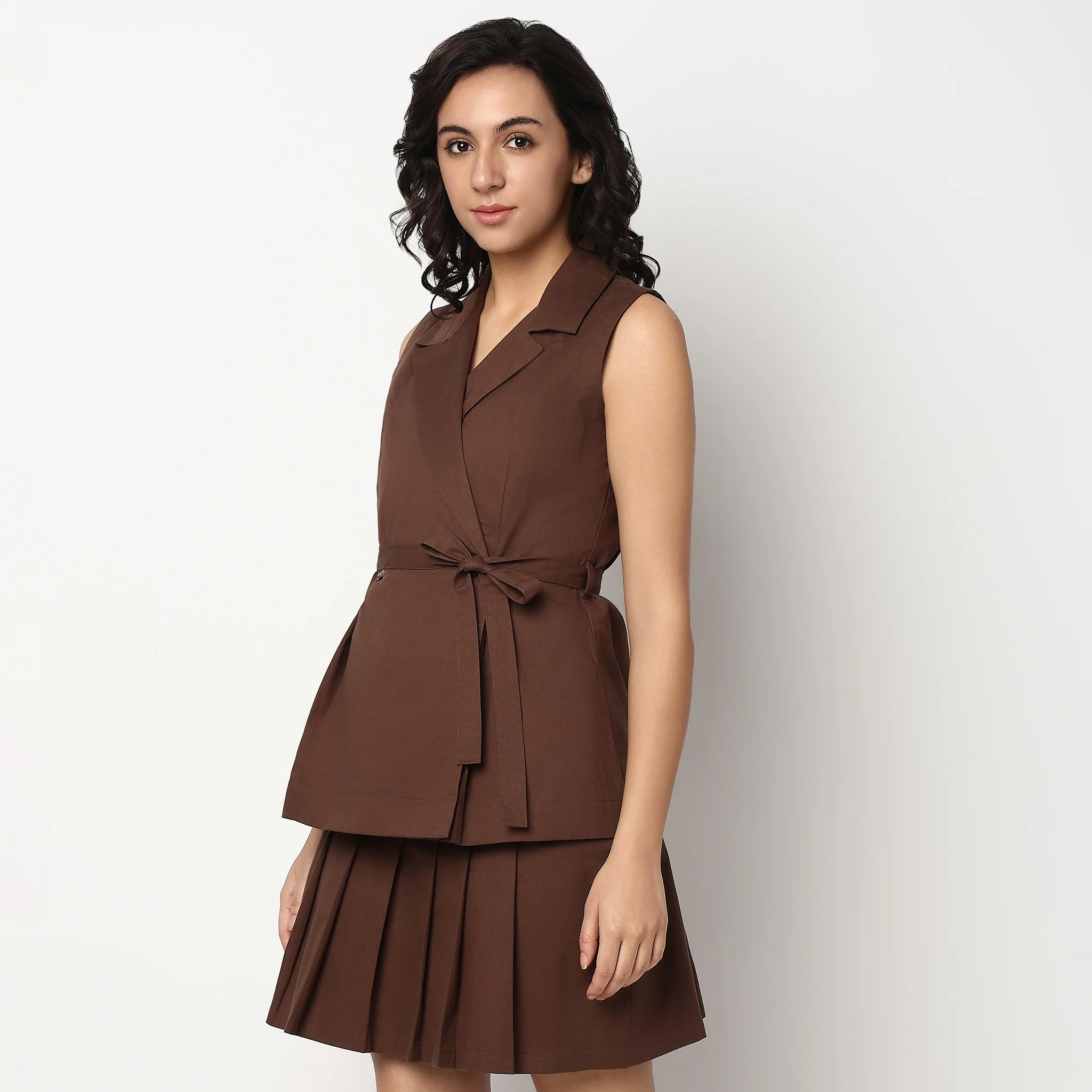 Double Breasted Longline Jacket Top - Image 5