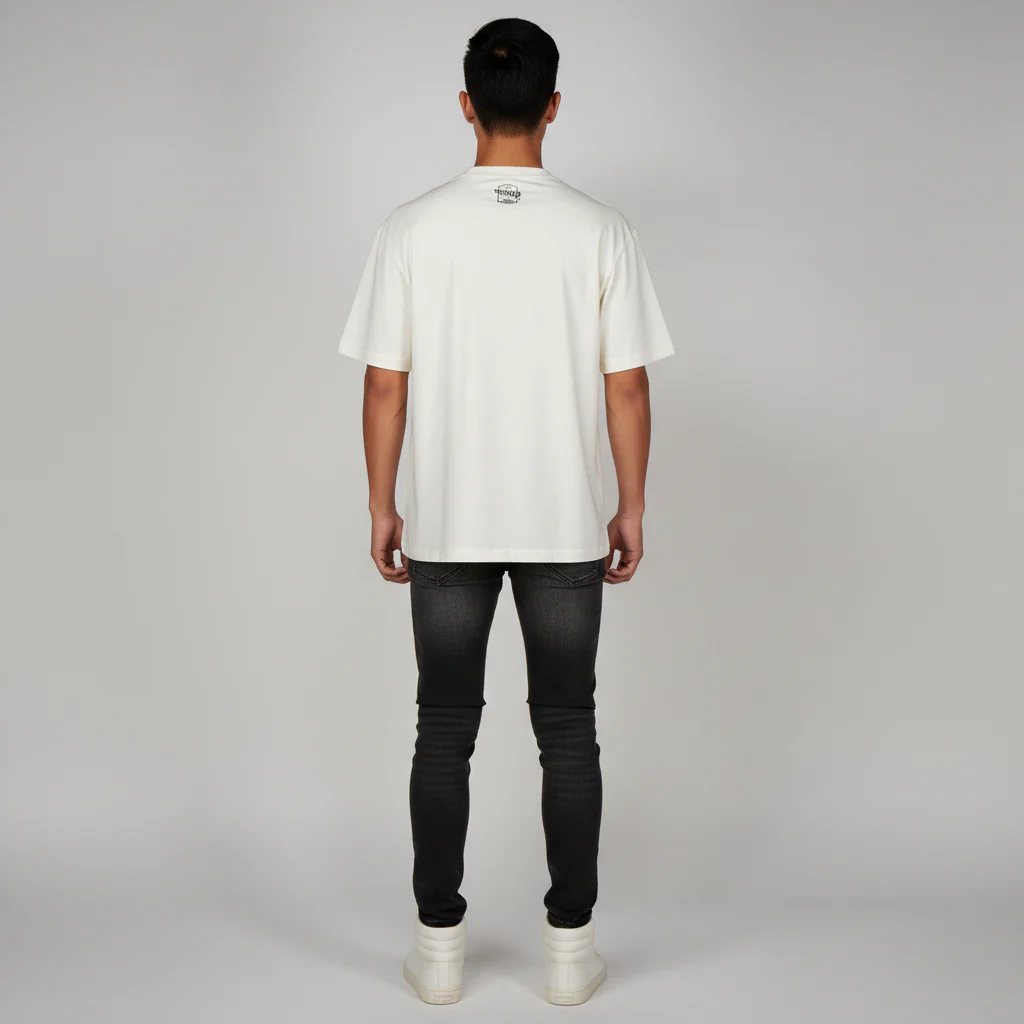 Cotton Oversize Graphic Slogan T-Shirt - Image 3
