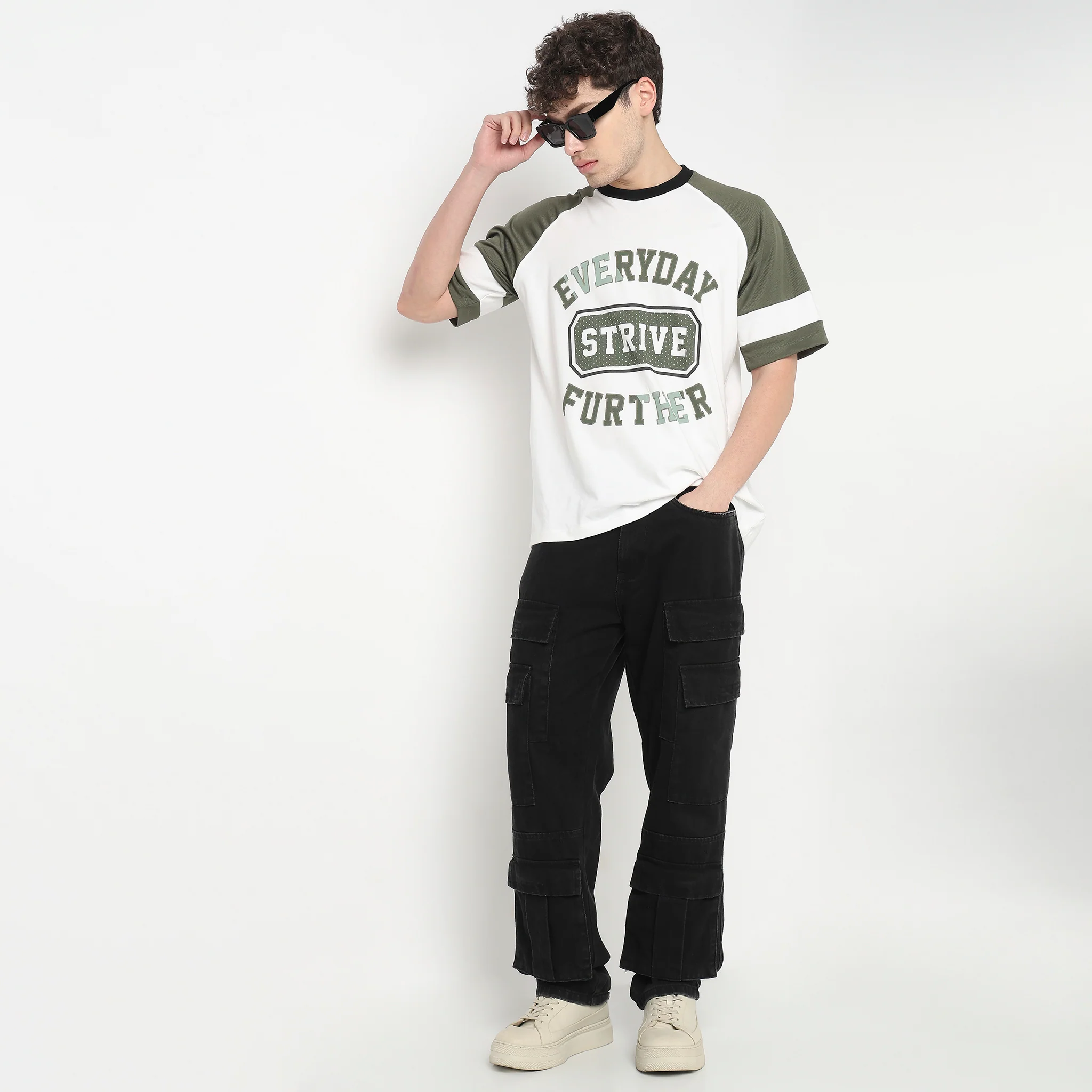 Cotton Oversized Crew Neck Drip T-Shirt