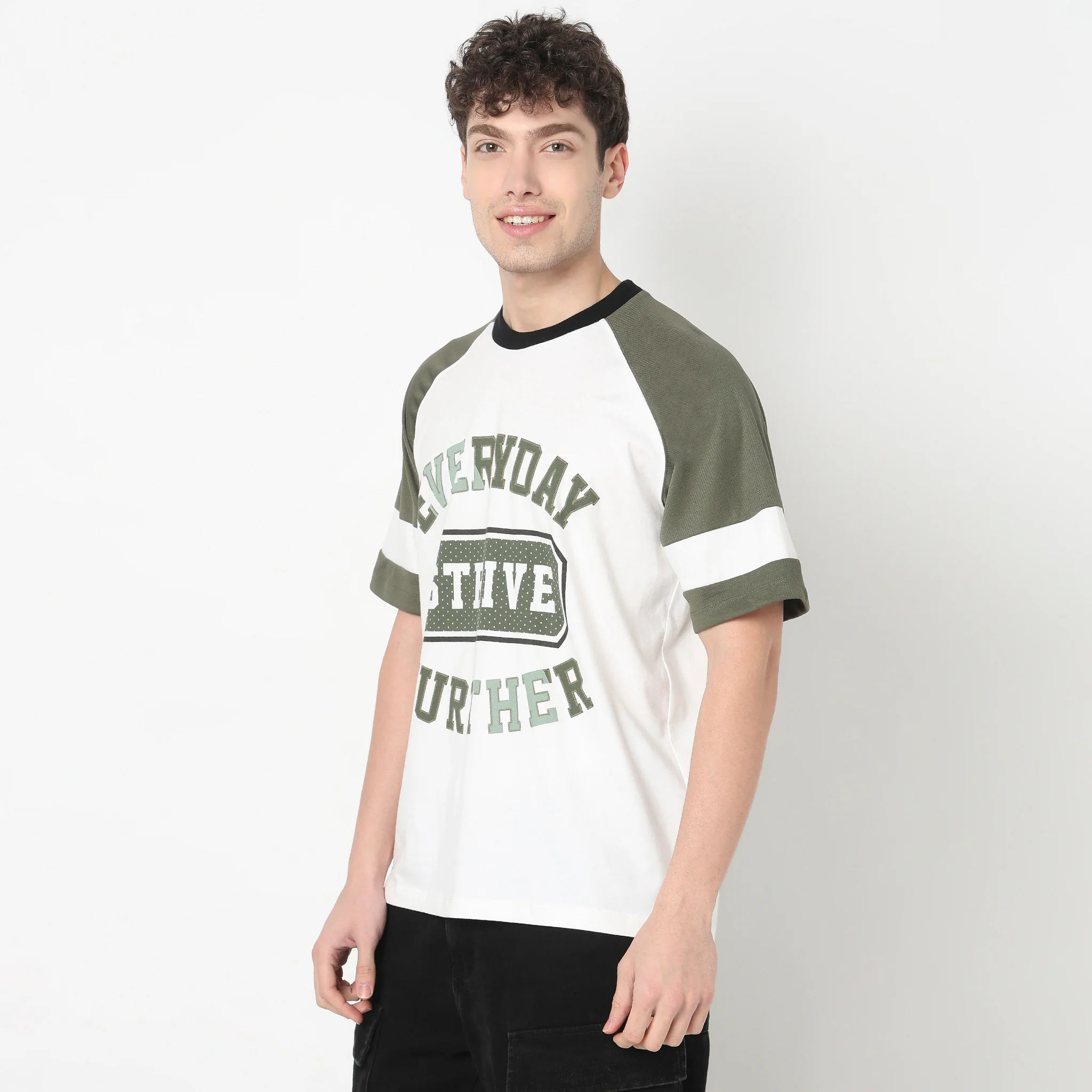 Cotton Oversized Crew Neck Drip T-Shirt - Image 5