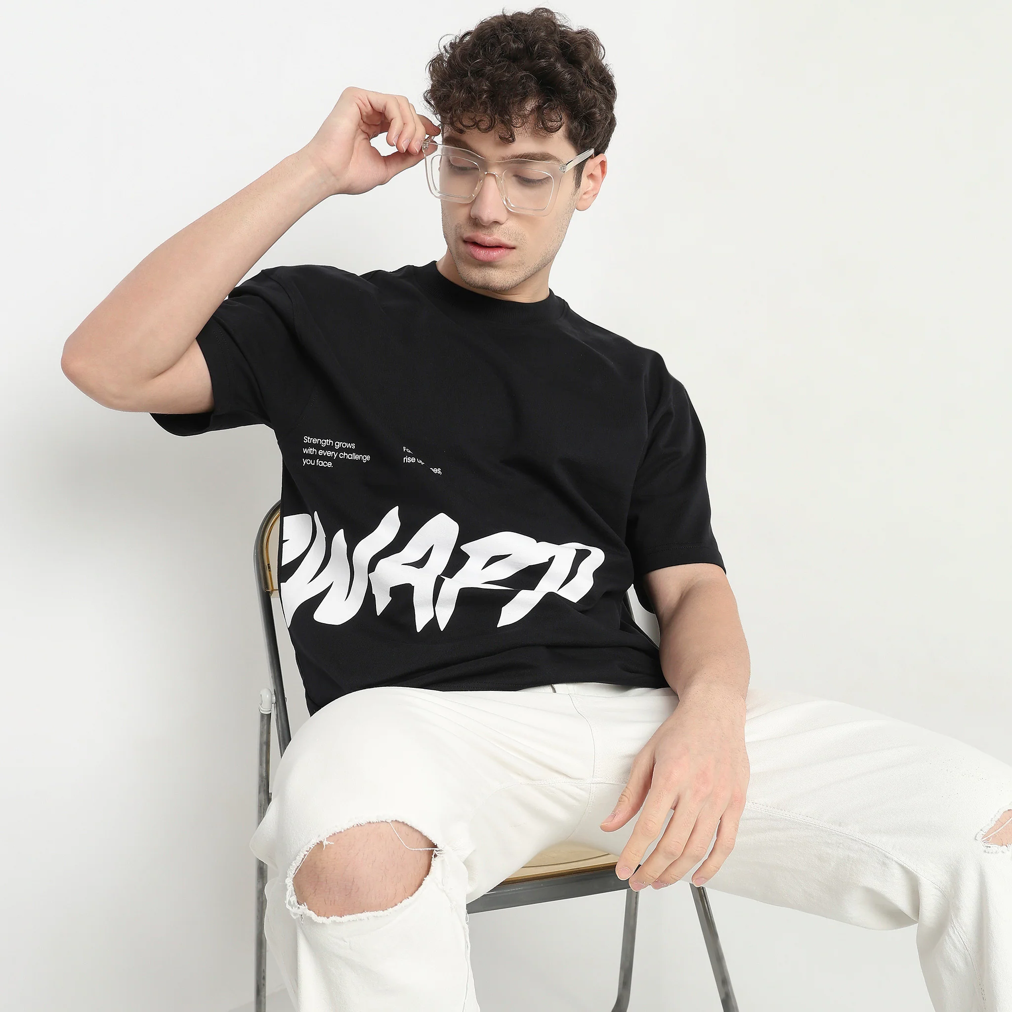 Cotton Oversized Graphic Drip T-Shirt - Image 2