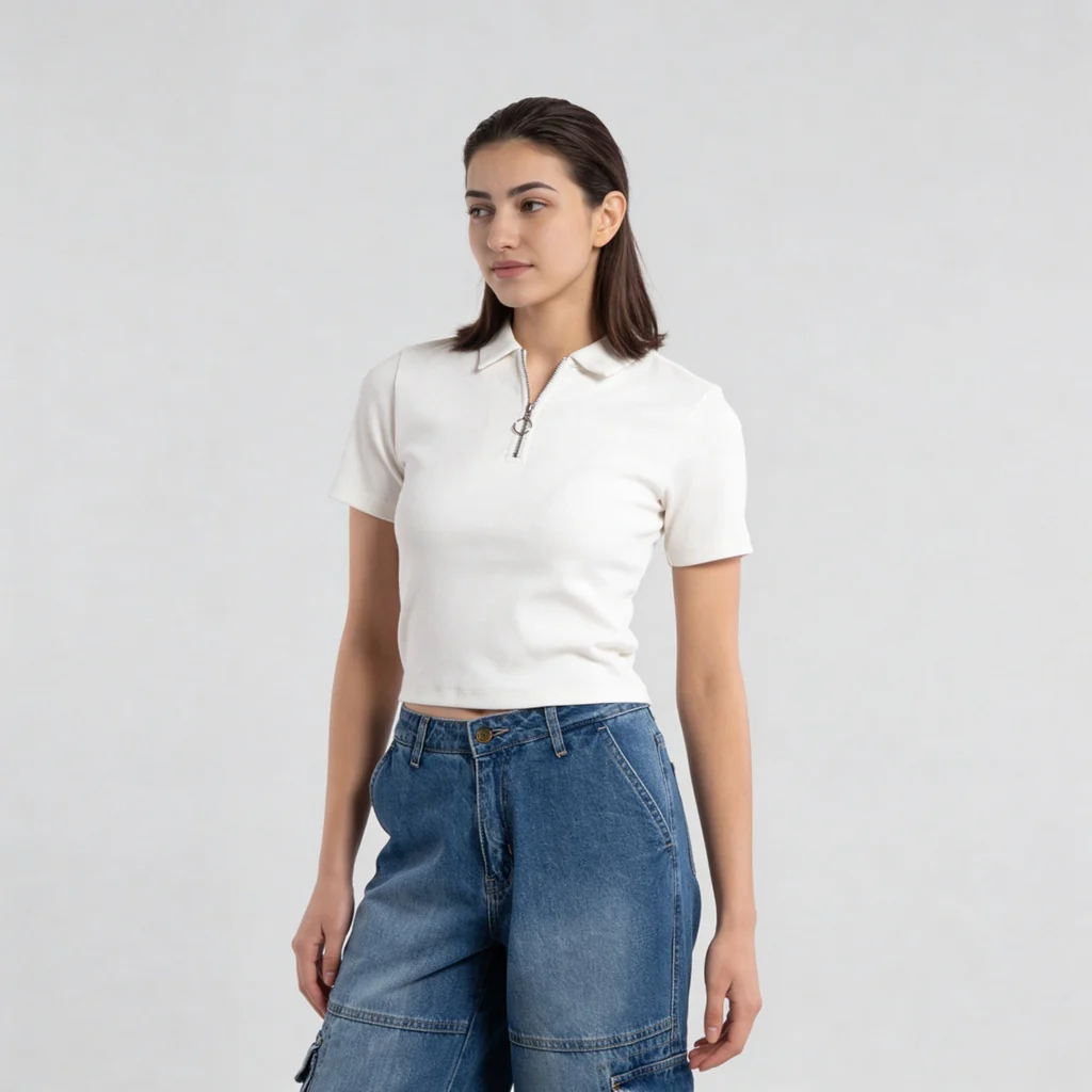 Cotton Polo Neck Slim Fit T-Shirt - Image 10
