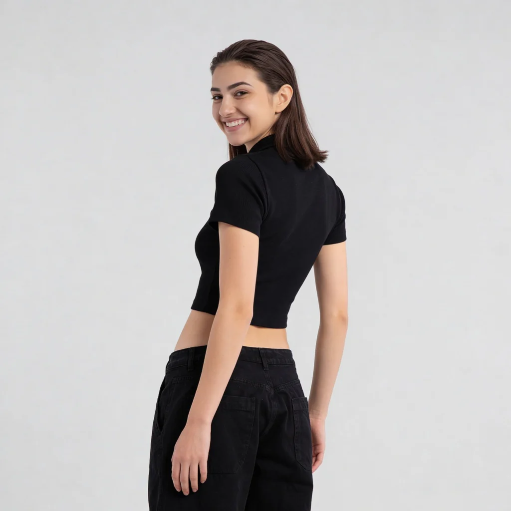 Cotton Polo Neck Slim Fit T-Shirt - Image 3