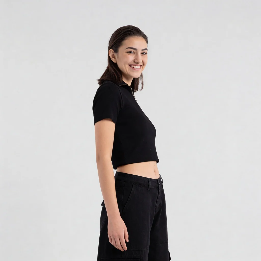 Cotton Polo Neck Slim Fit T-Shirt - Image 5