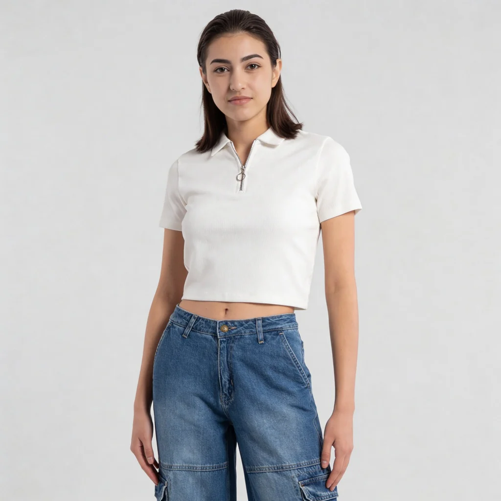 Cotton Polo Neck Slim Fit T-Shirt - Image 7