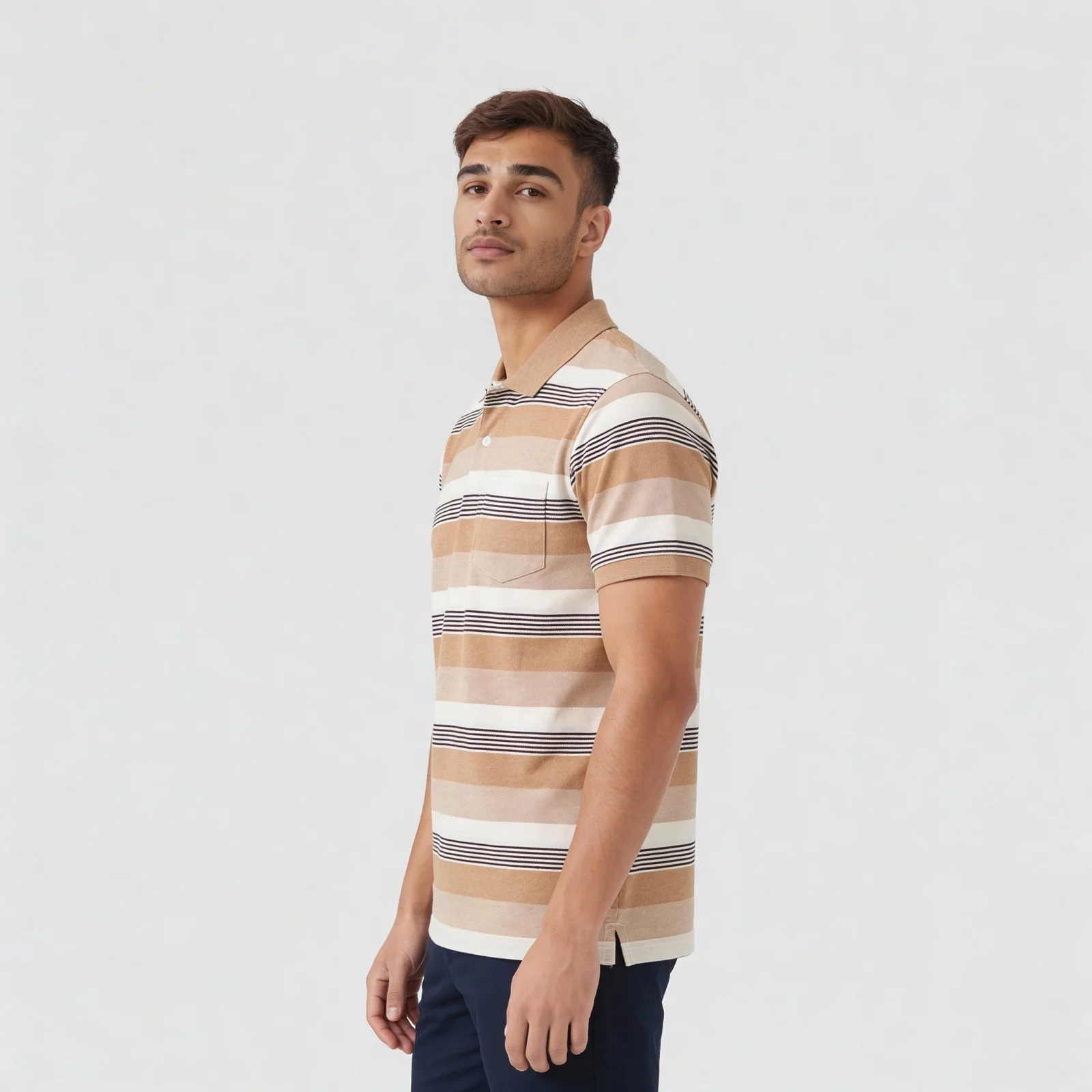 Striped Polo T-Shirt - Image 2