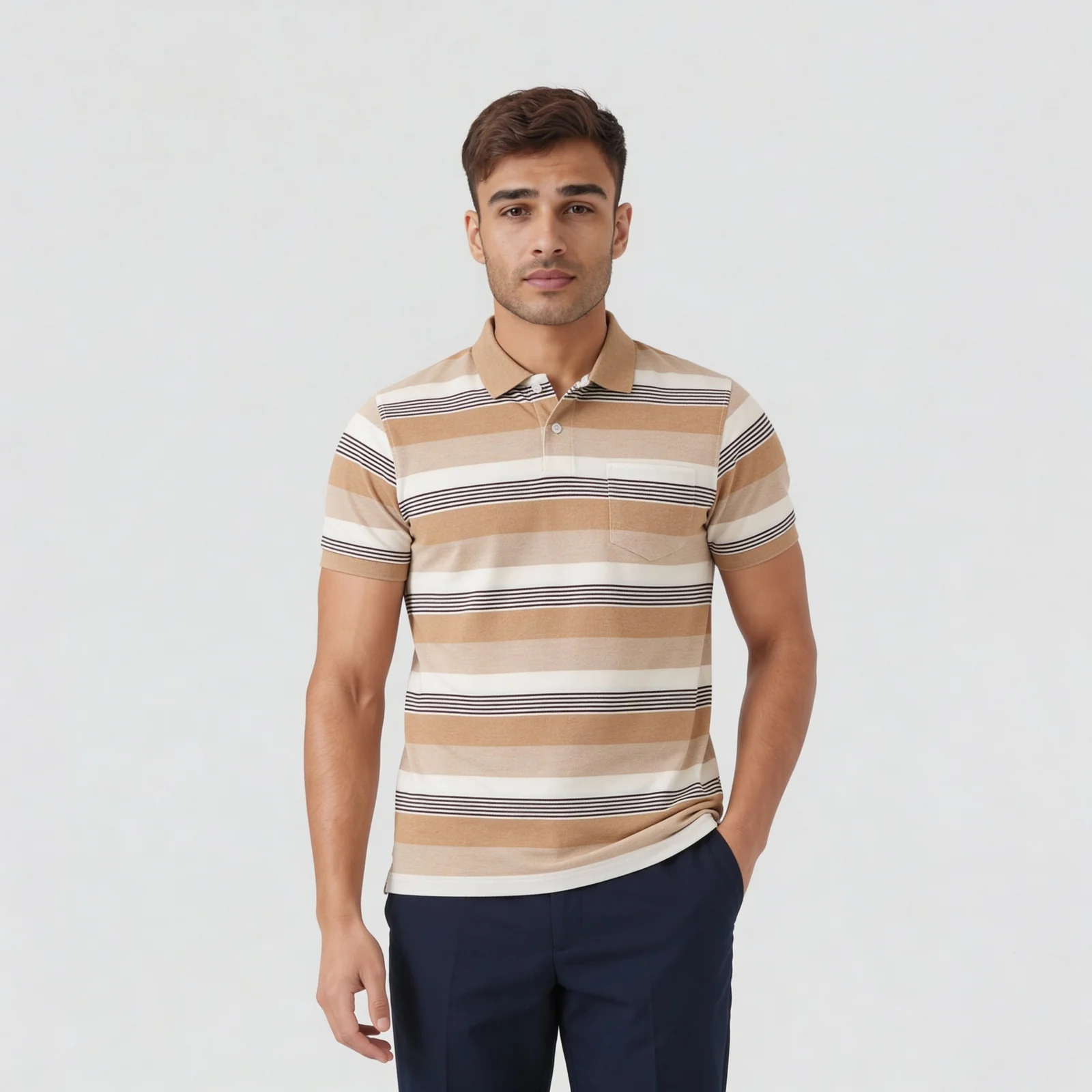 Striped Polo T-Shirt - Image 3