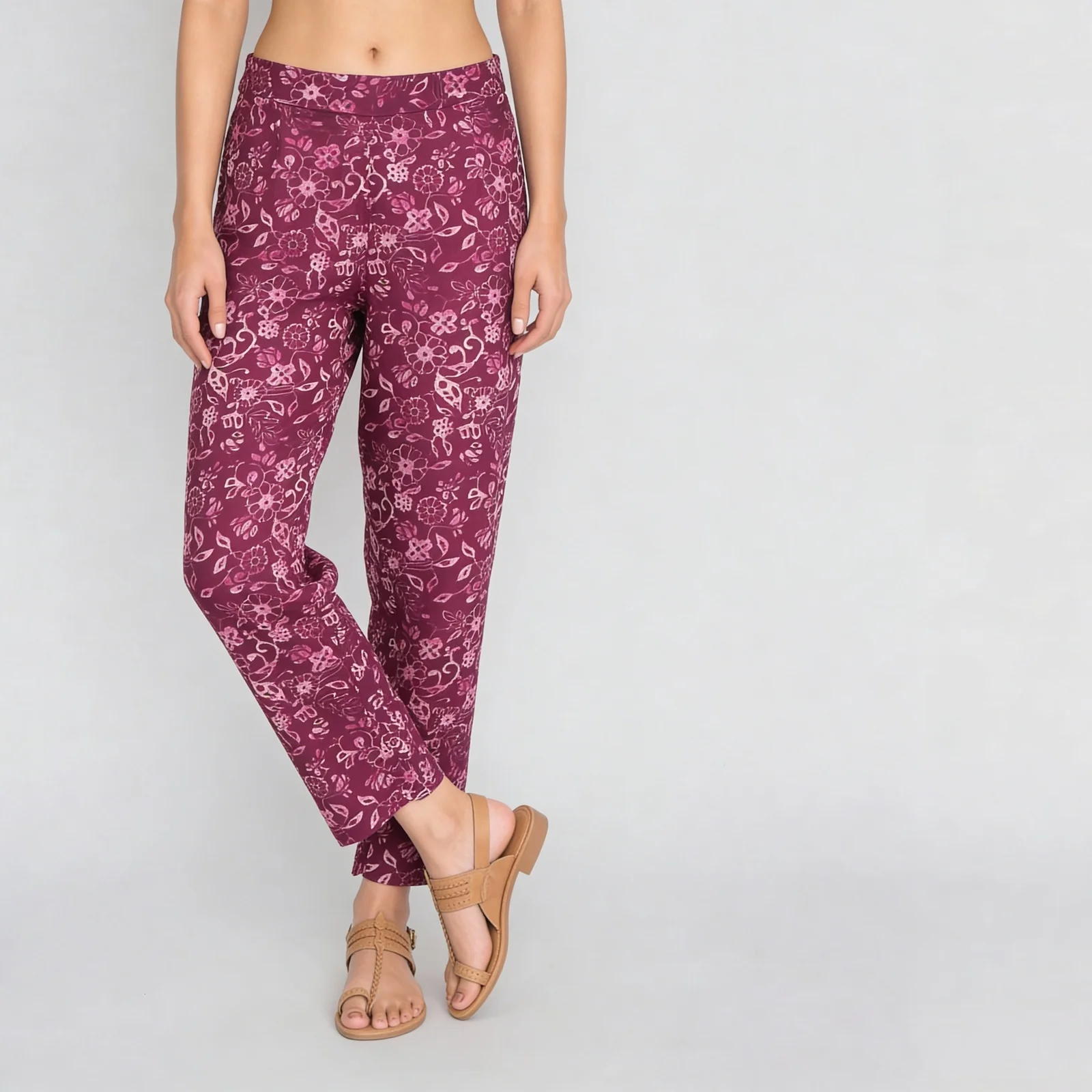 Cotton Printed A-Line Straight Pants - Image 2
