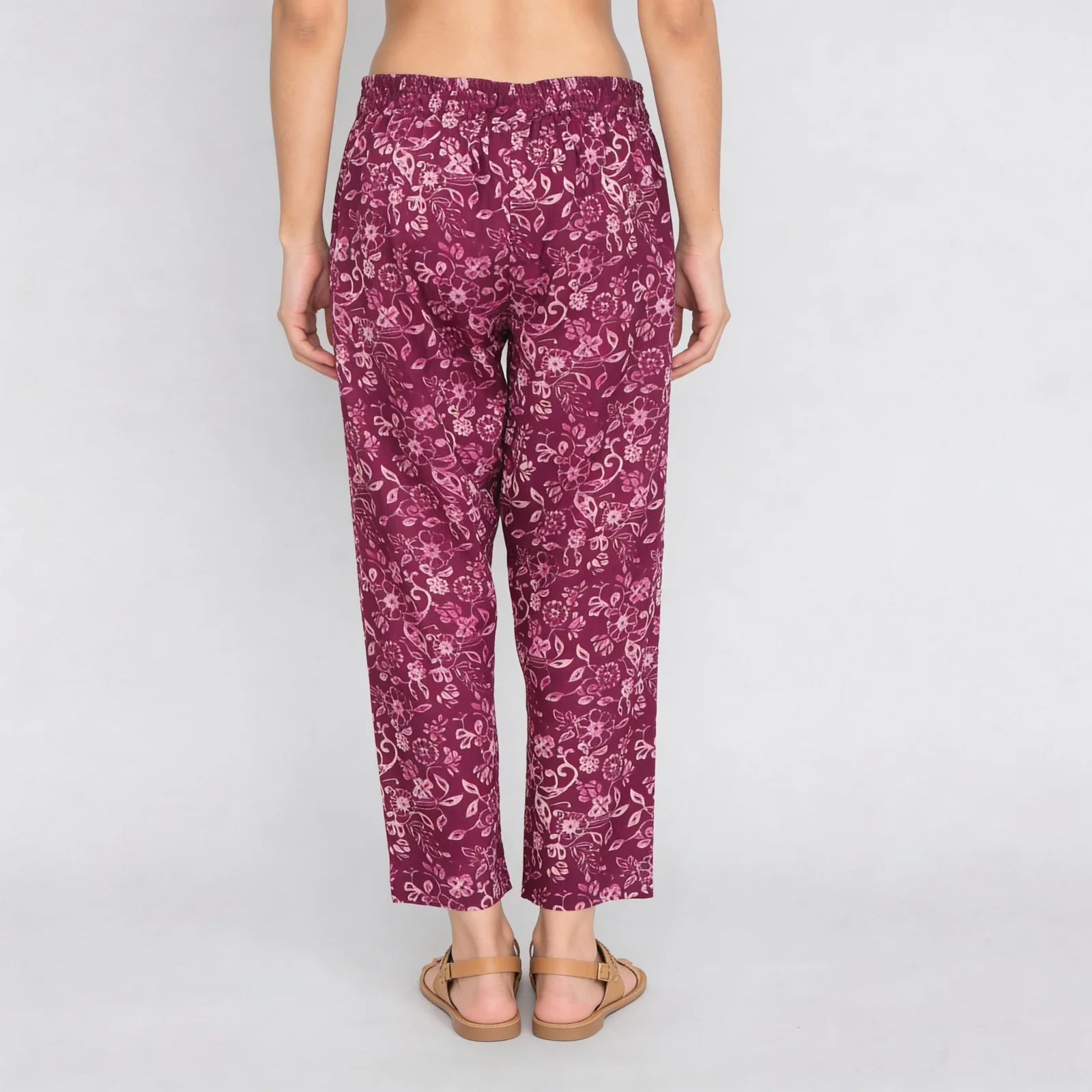 Cotton Printed A-Line Straight Pants - Image 3