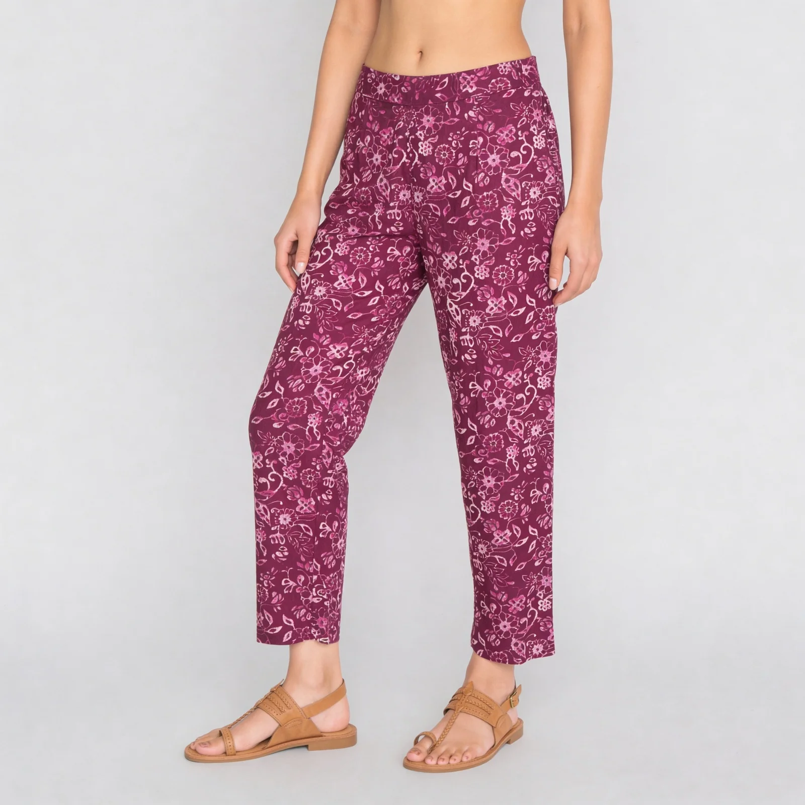 Cotton Printed A-Line Straight Pants - Image 5