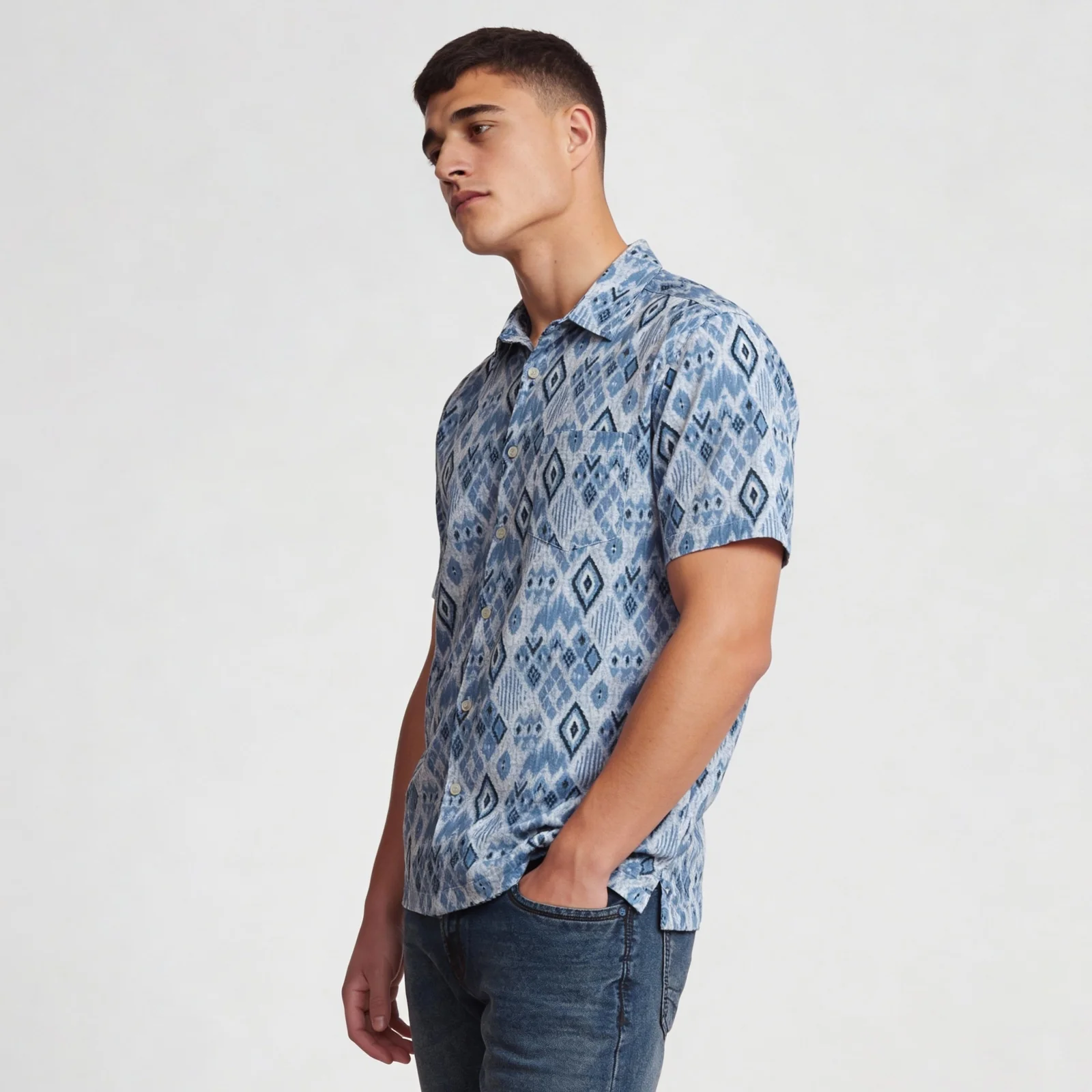 Cotton Printed Cuban Shirt - Image 5
