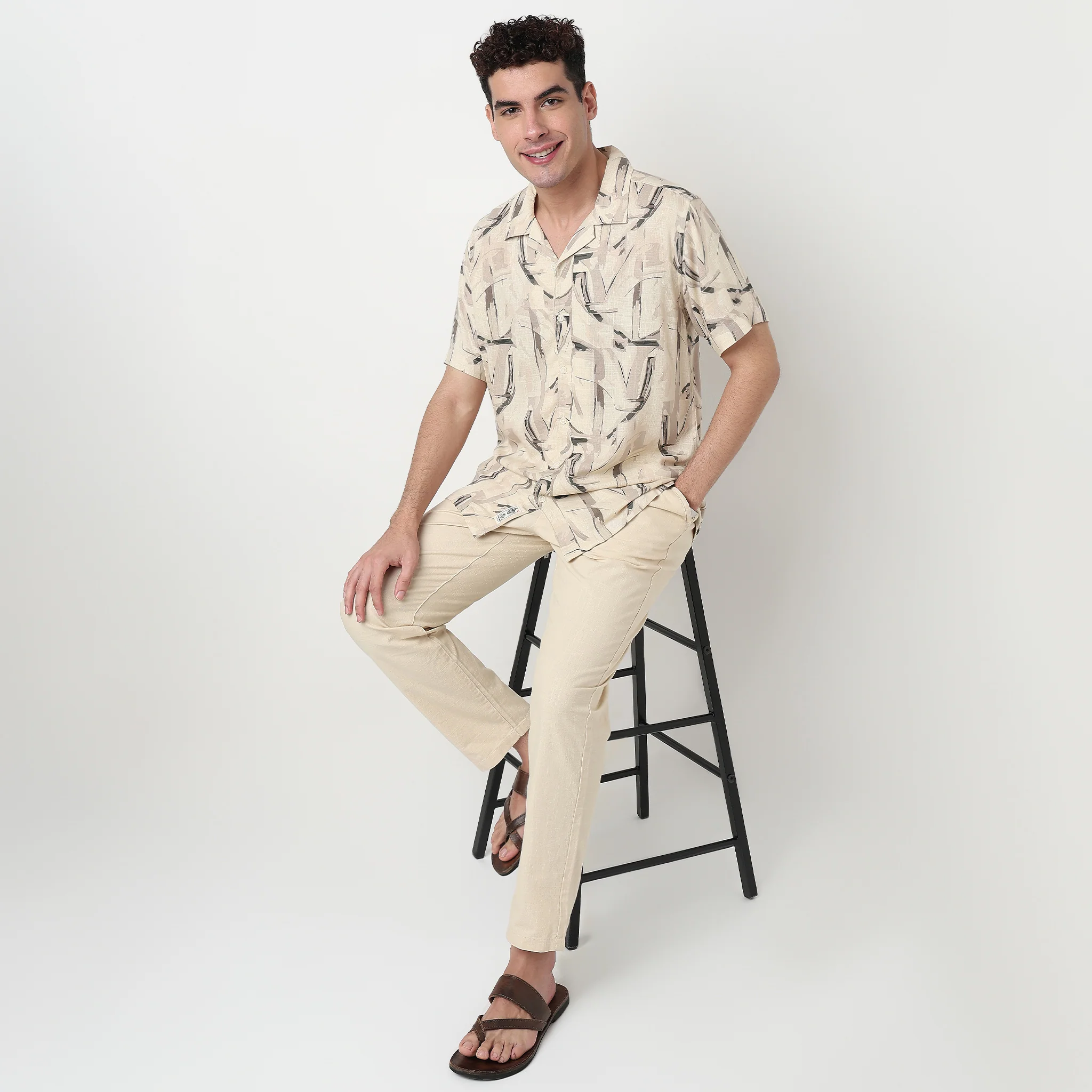 Printed Cotton Cuban Shirt