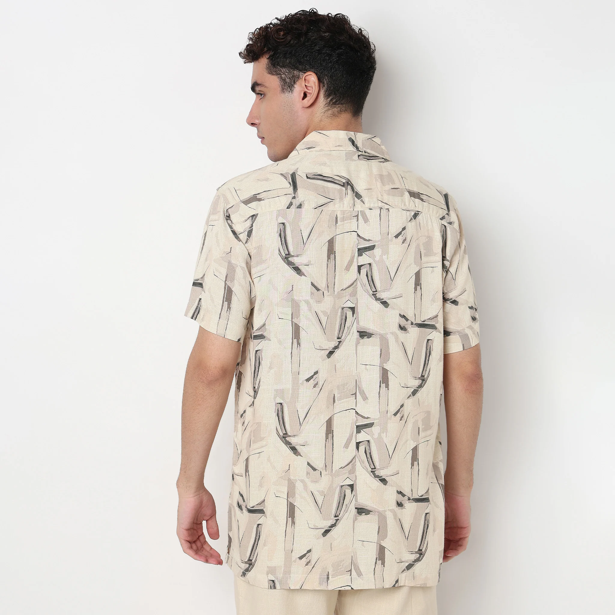 Printed Cotton Cuban Shirt - Image 3