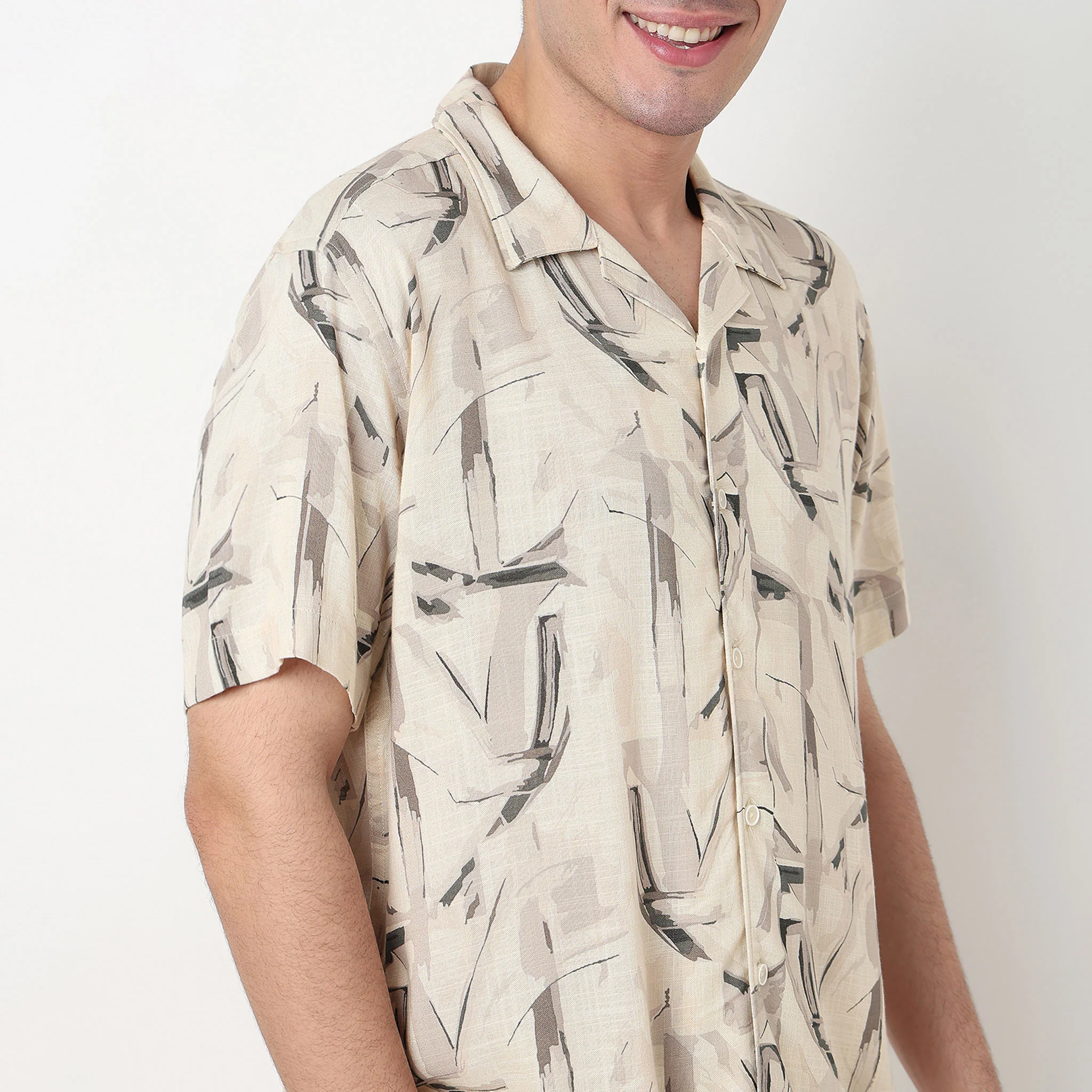 Printed Cotton Cuban Shirt - Image 4